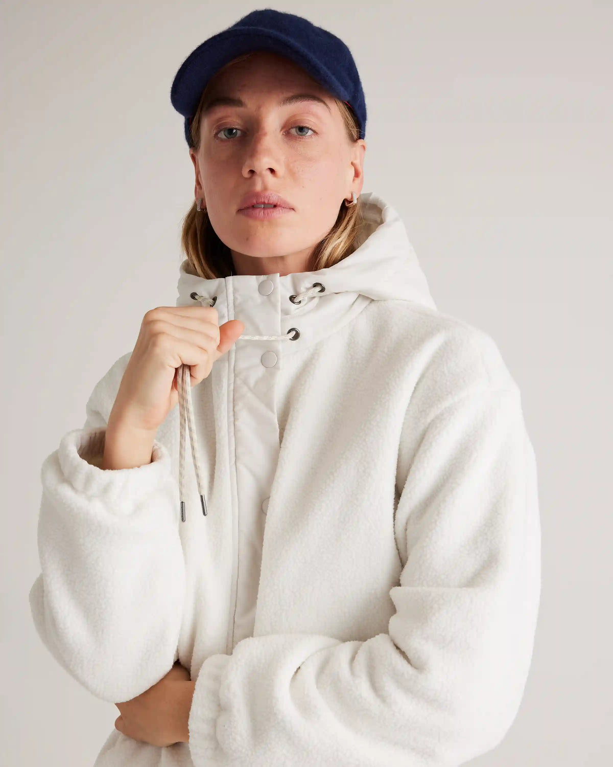 Long Hooded Sherpa Jacket