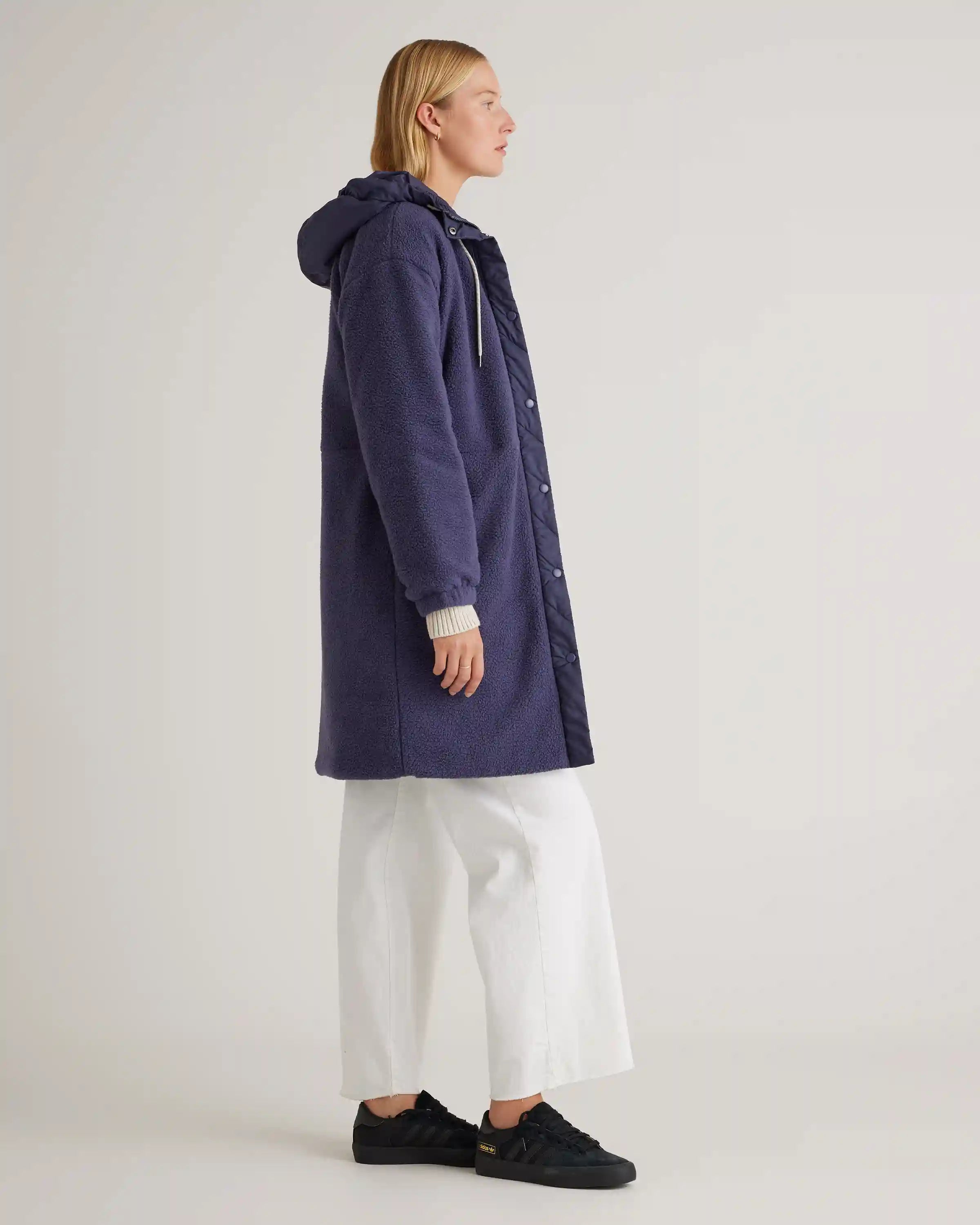Long Hooded Sherpa Jacket