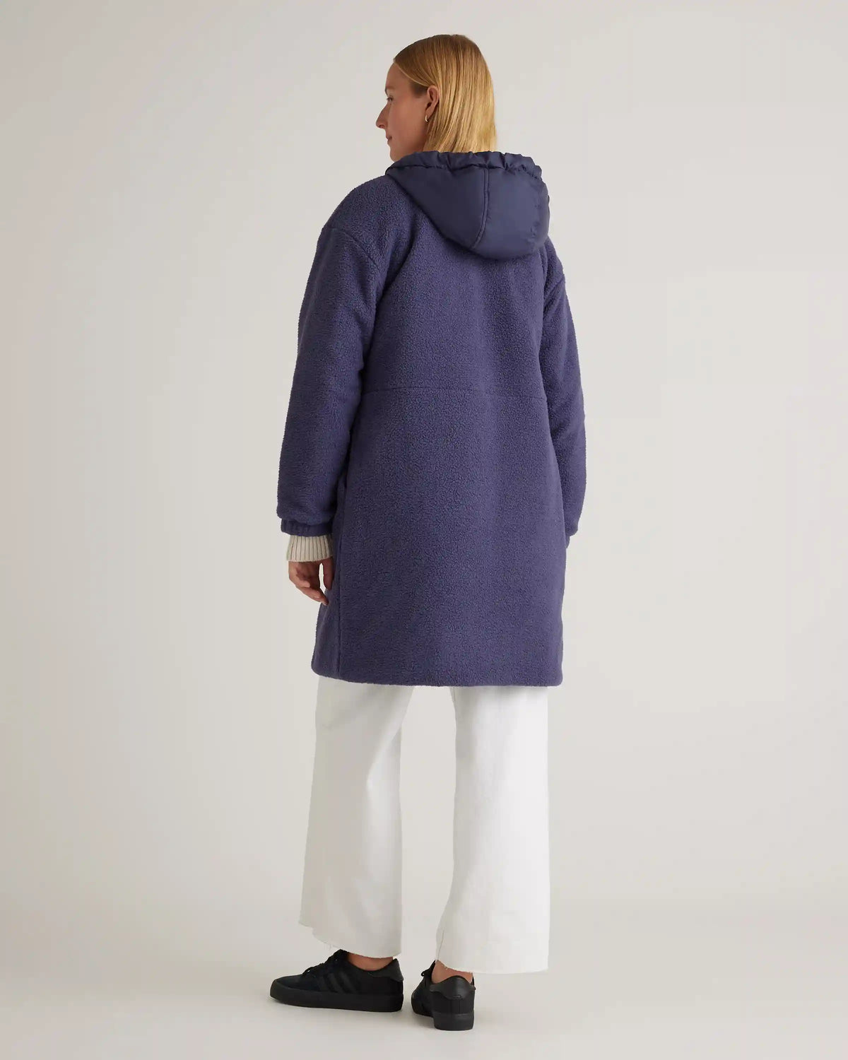 Long Hooded Sherpa Jacket