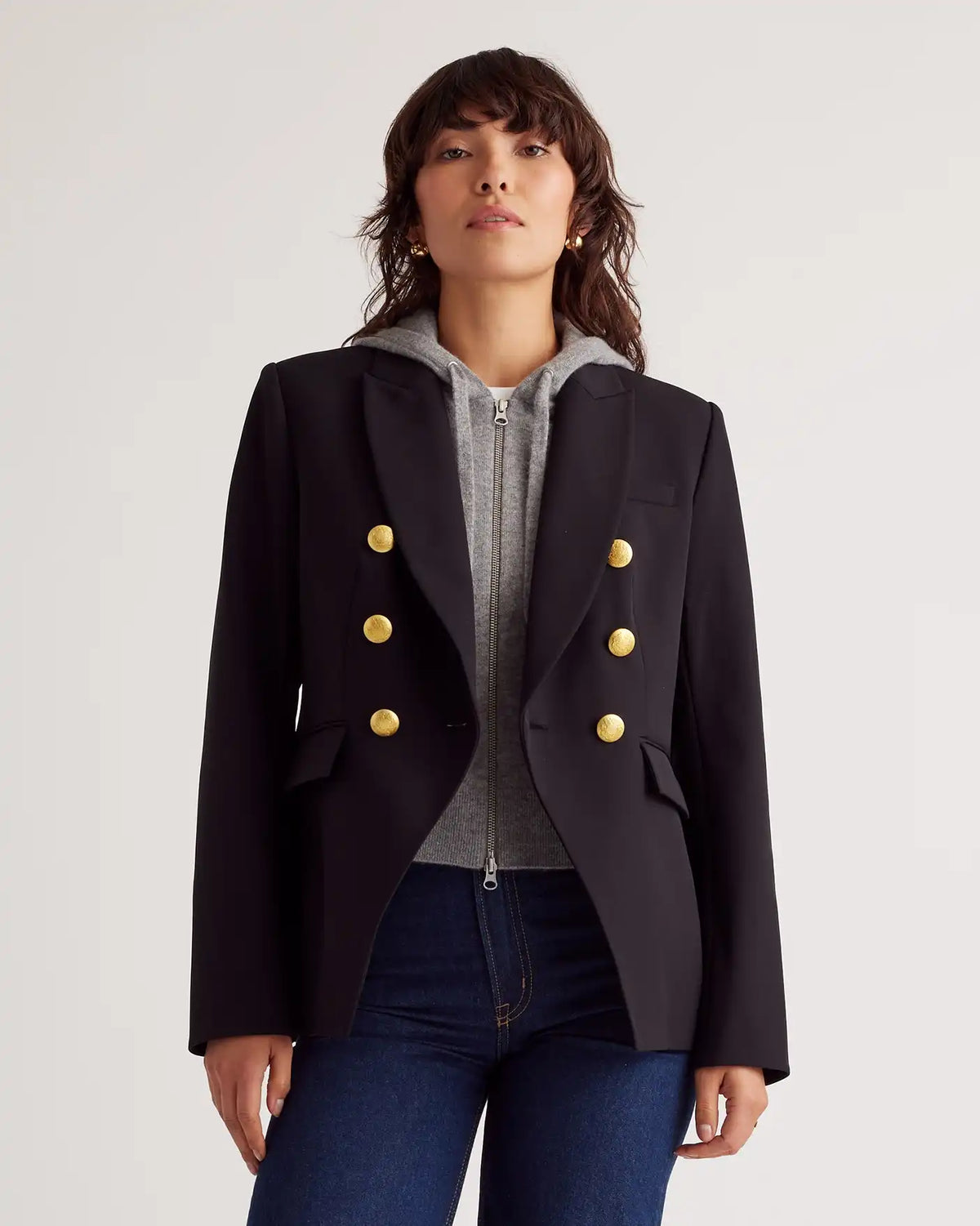 100% Mongolian Cashmere Hoodie Blazer Insert