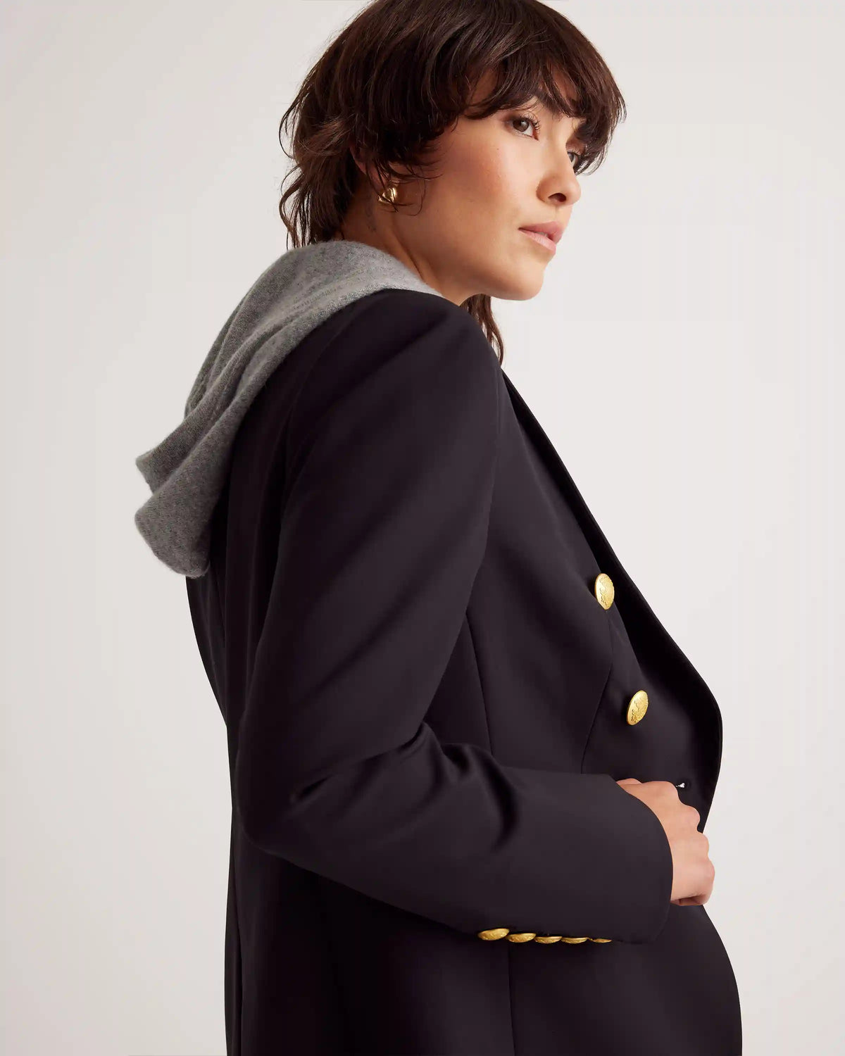 100% Mongolian Cashmere Hoodie Blazer Insert