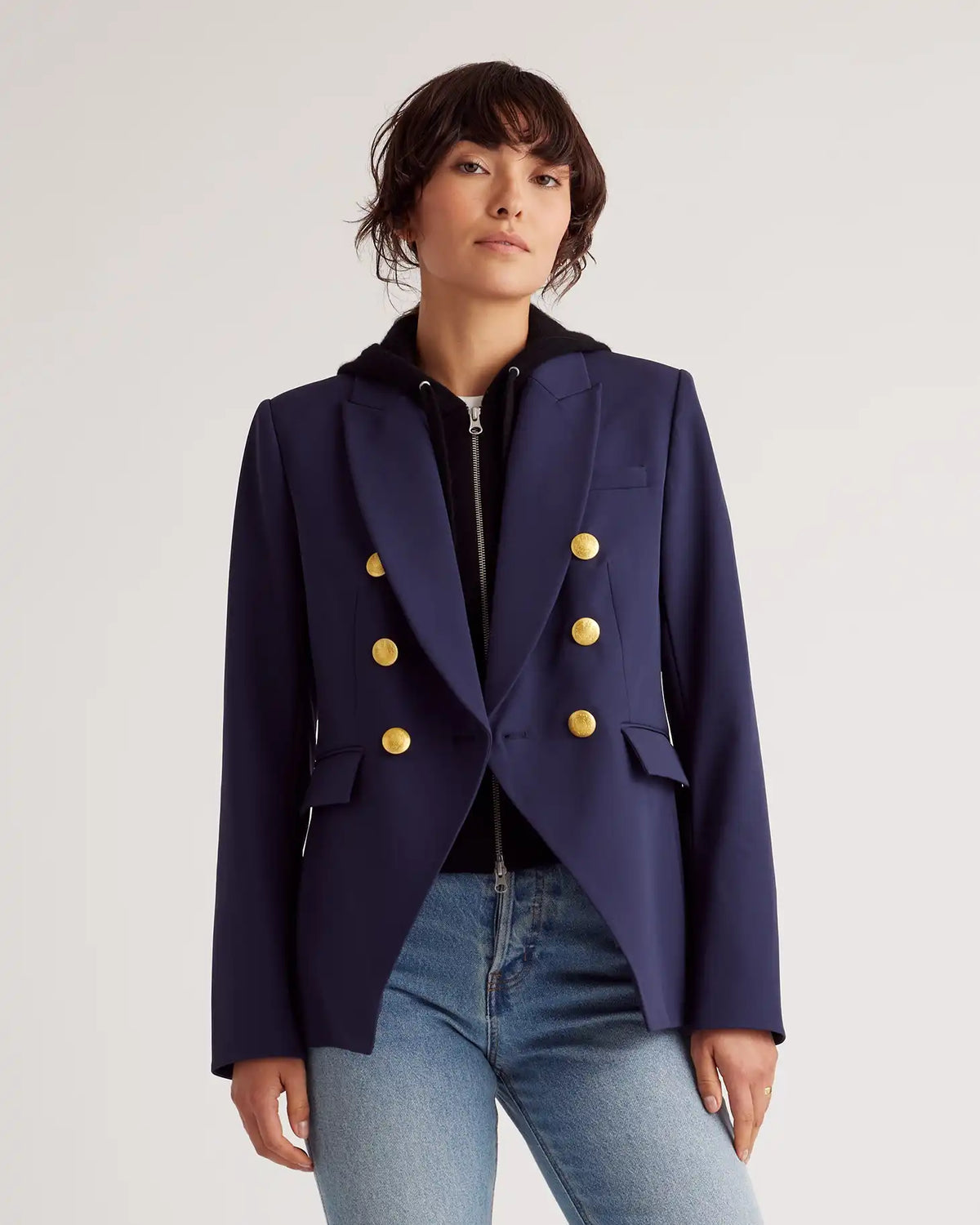 100% Mongolian Cashmere Hoodie Blazer Insert