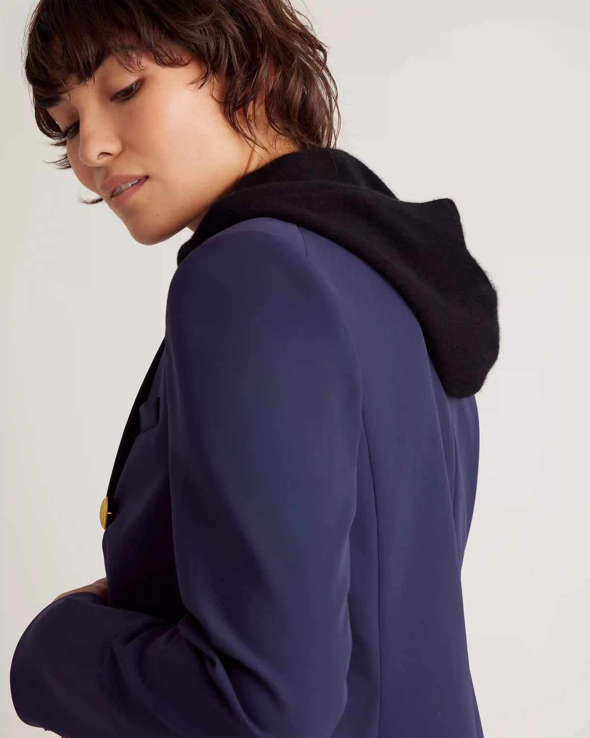 100% Mongolian Cashmere Hoodie Blazer Insert