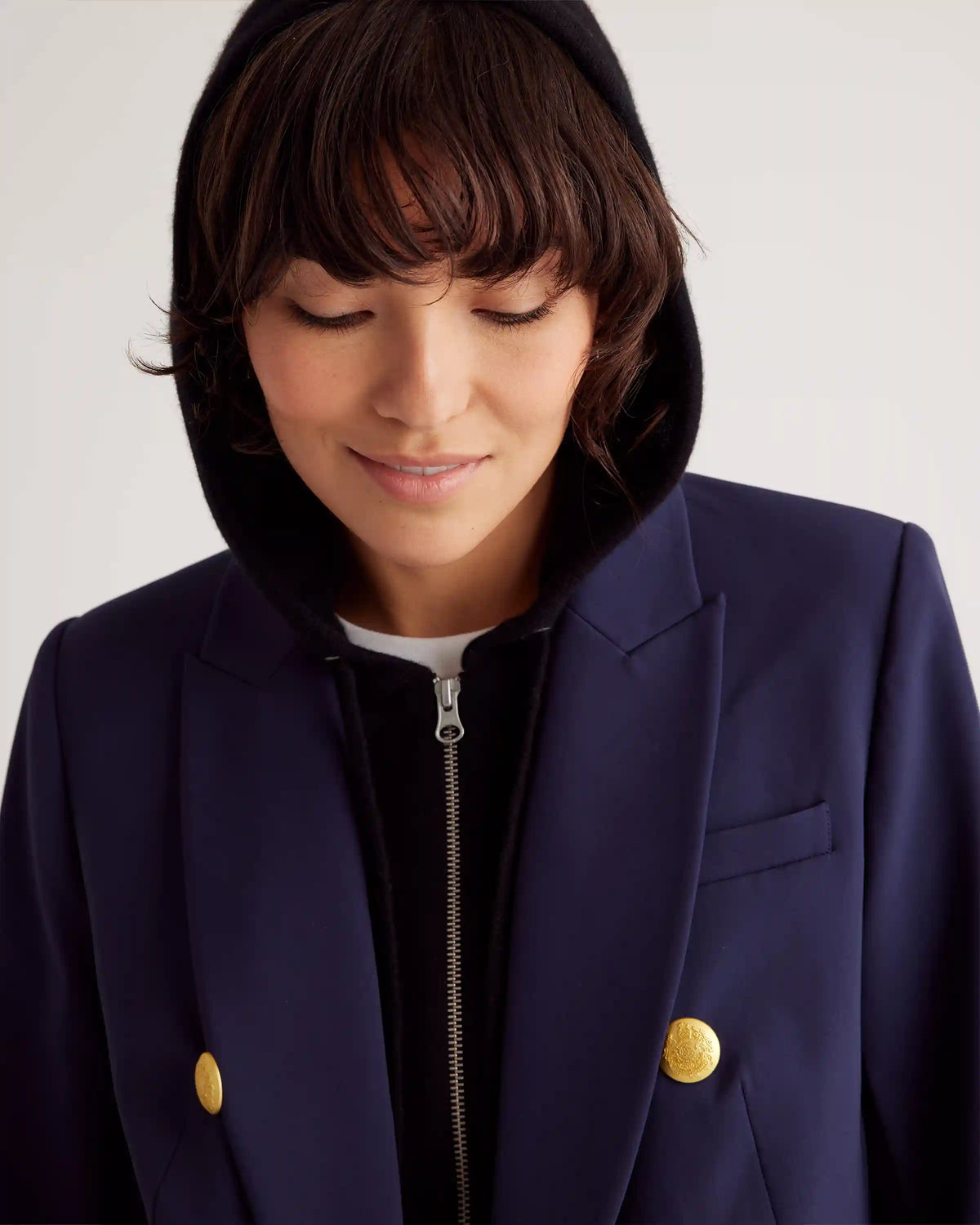 100% Mongolian Cashmere Hoodie Blazer Insert