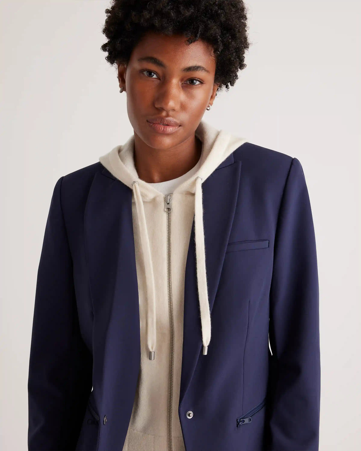 100% Mongolian Cashmere Hoodie Blazer Insert