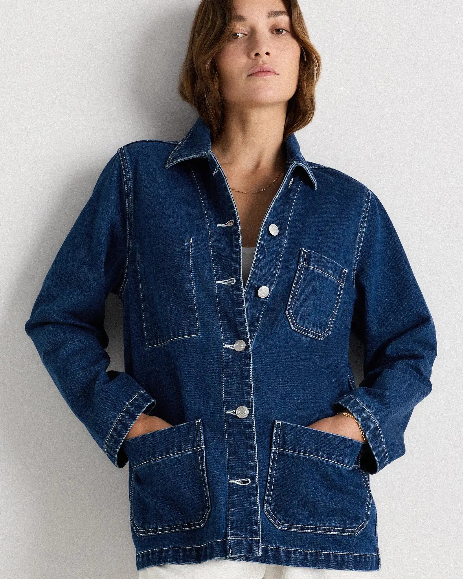 100% Organic Cotton Denim Chore Jacket