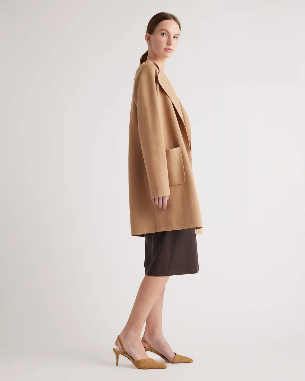 100% Organic Cotton Knit Collarless Coat