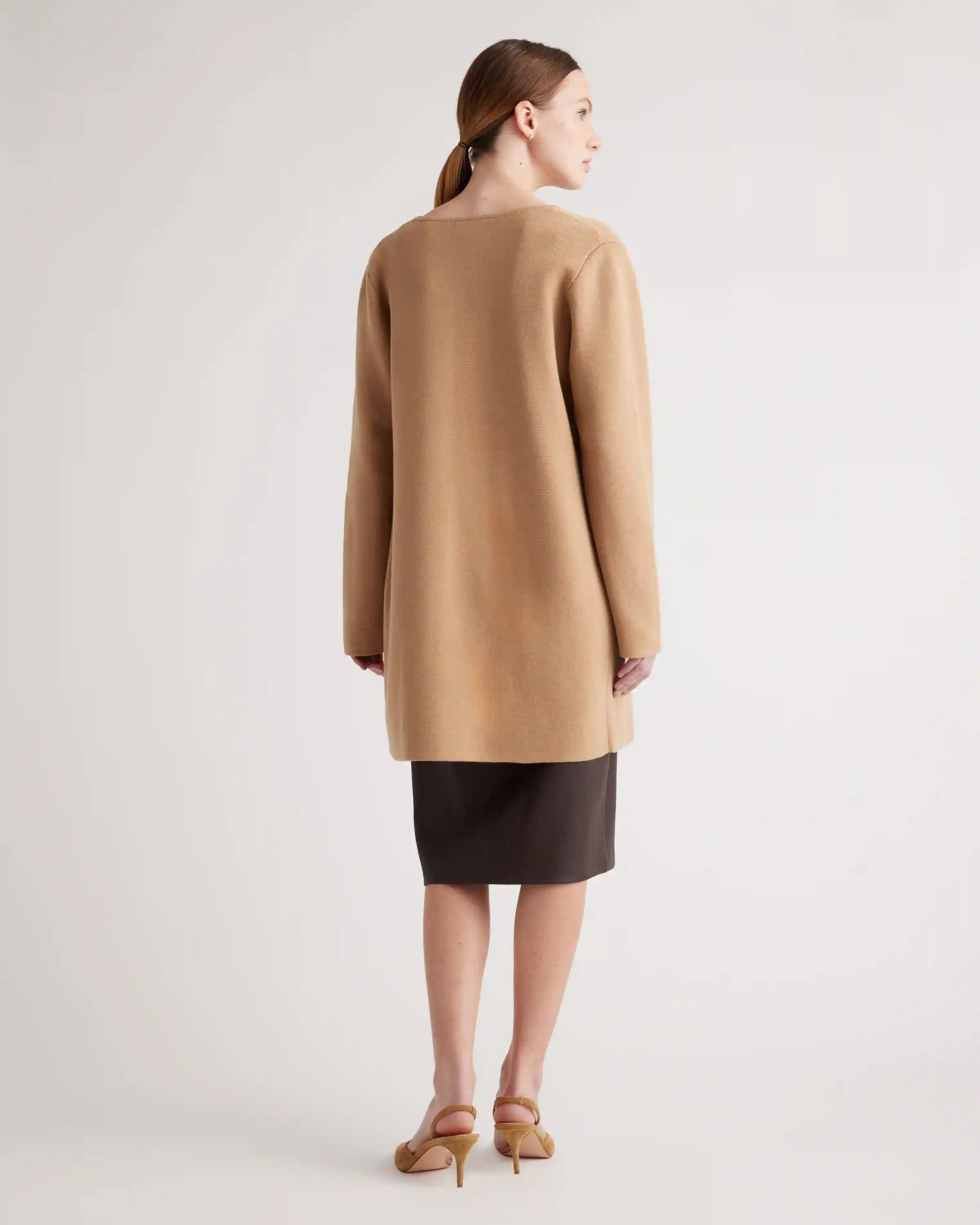 100% Organic Cotton Knit Collarless Coat