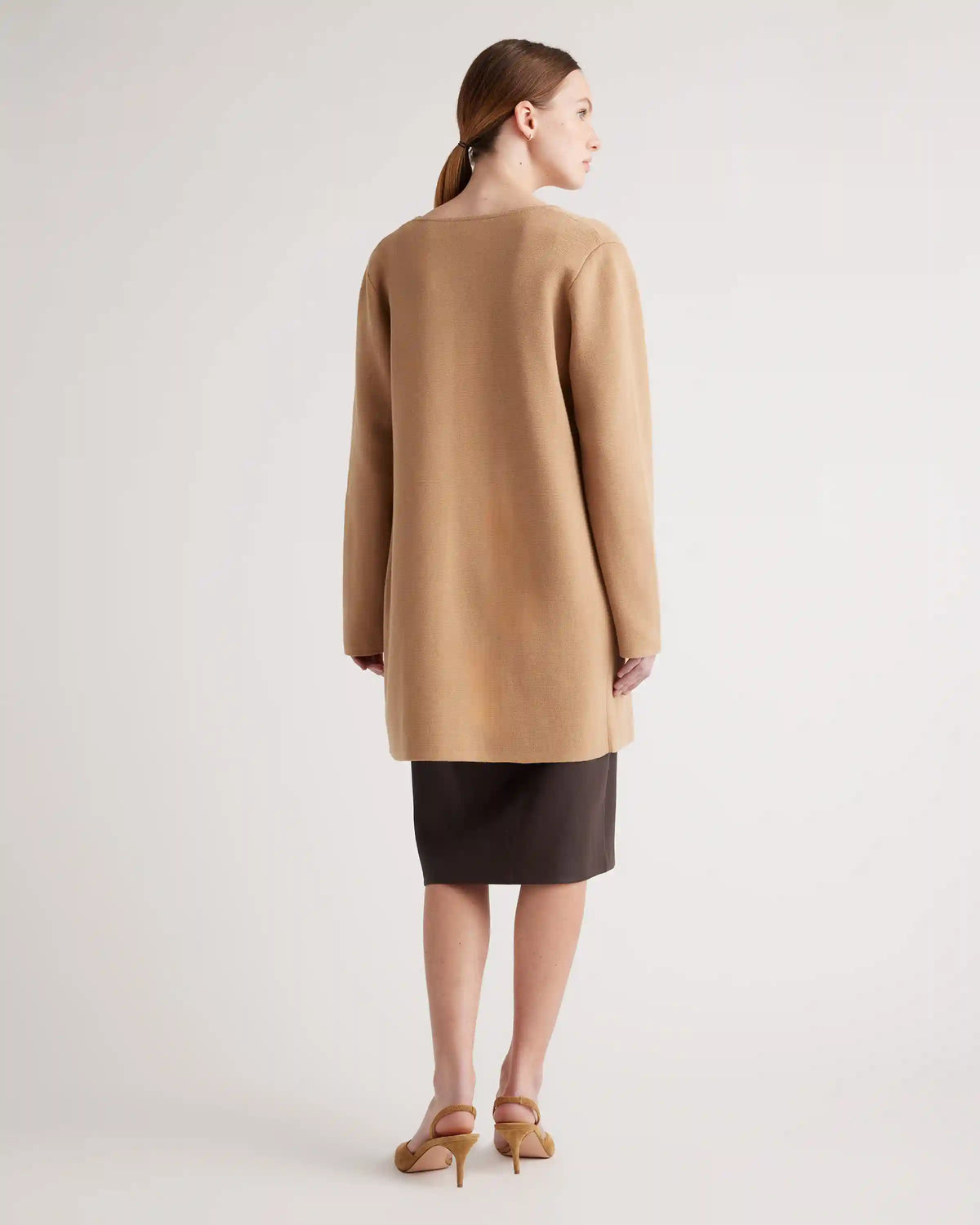 100% Organic Cotton Knit Collarless Coat