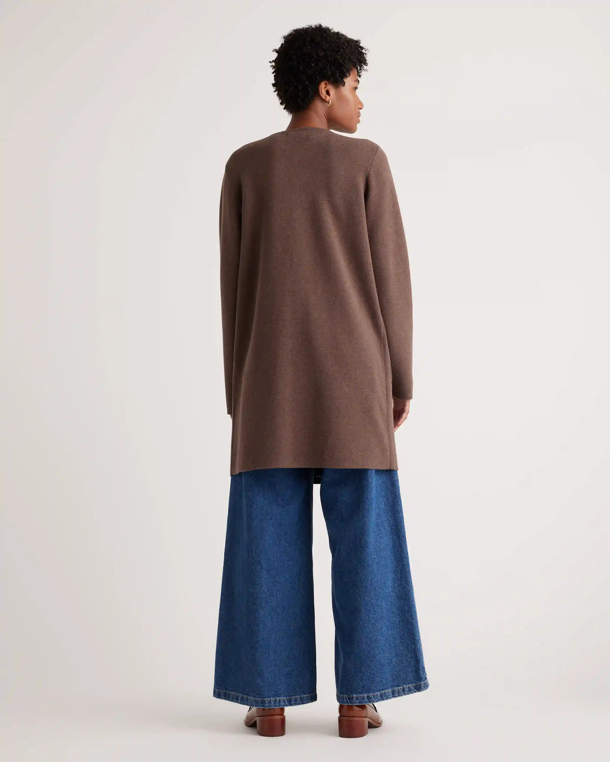 100% Organic Cotton Knit Collarless Coat