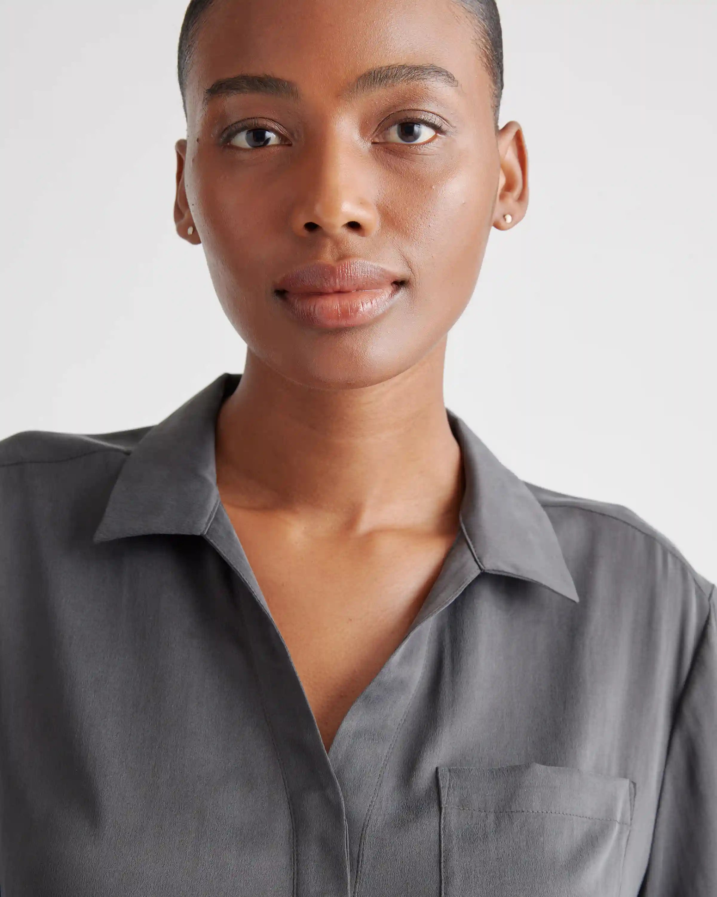 100% Washable Silk Pajama Button Up Top