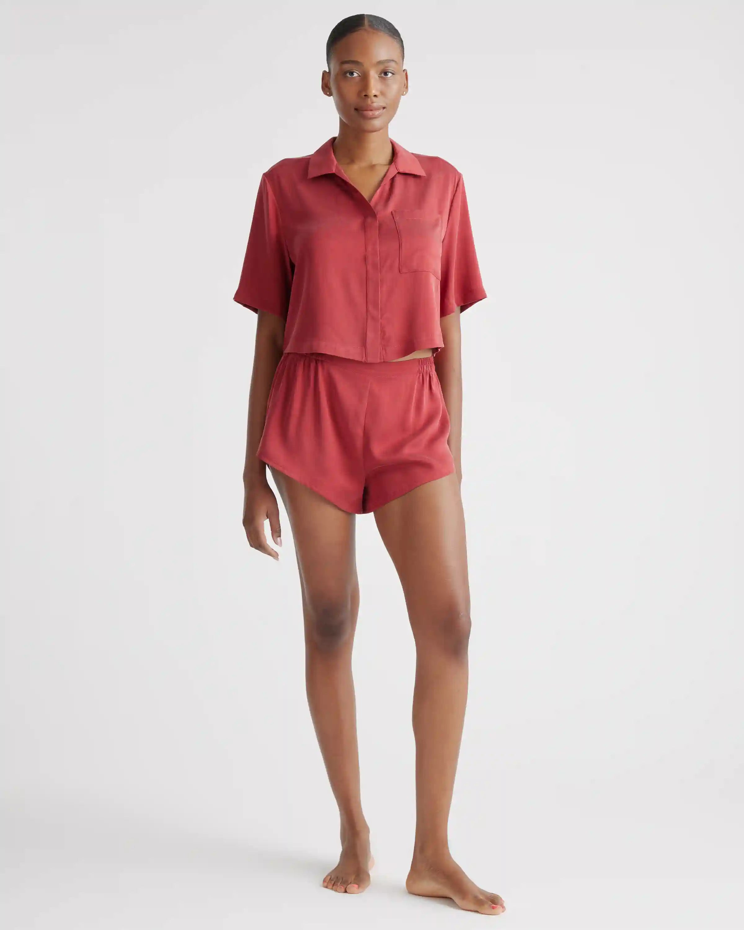 100% Washable Silk Pajama Button Up Top