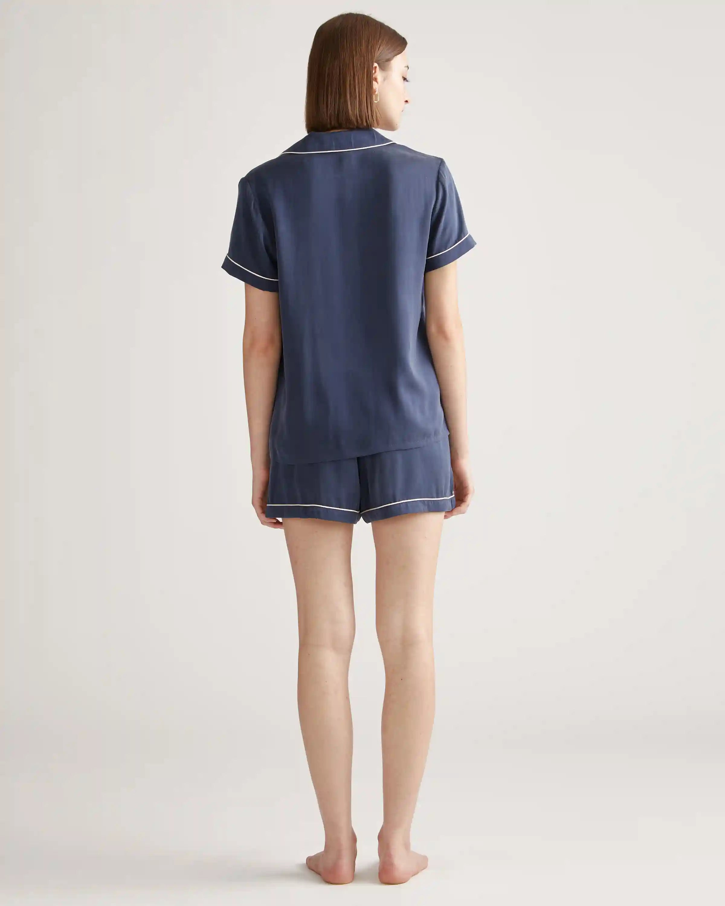 100% Washable Silk Pajama Short with Piping