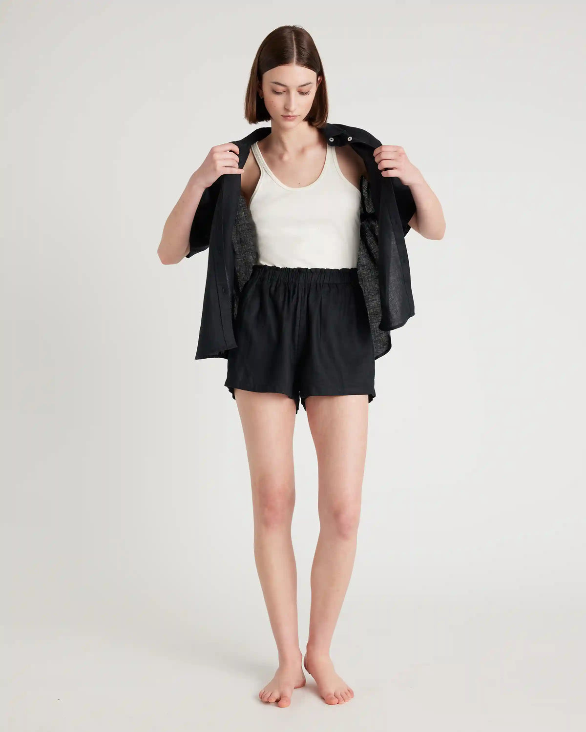 100% European Linen Shorts Pajama Set
