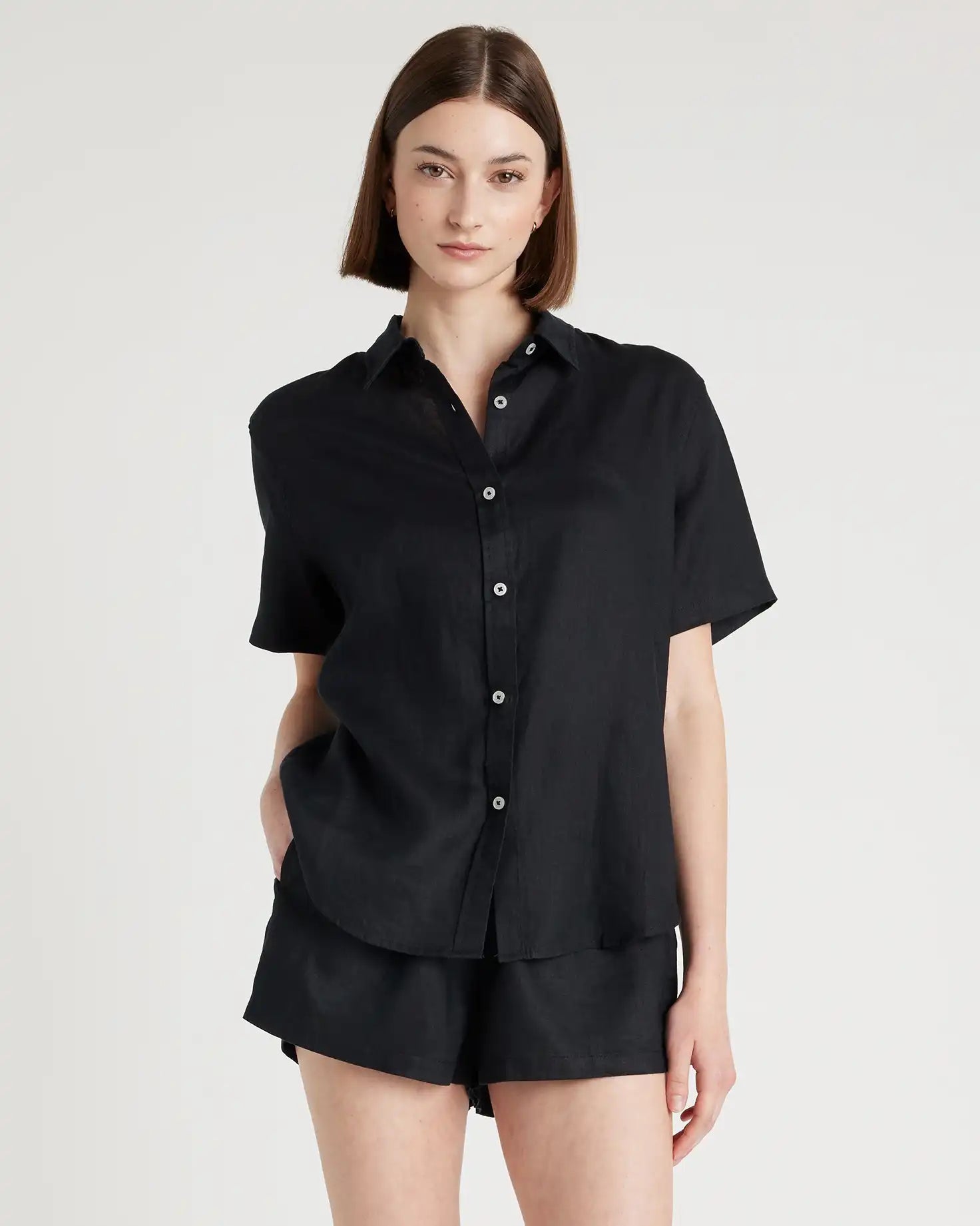 100% European Linen Shorts Pajama Set