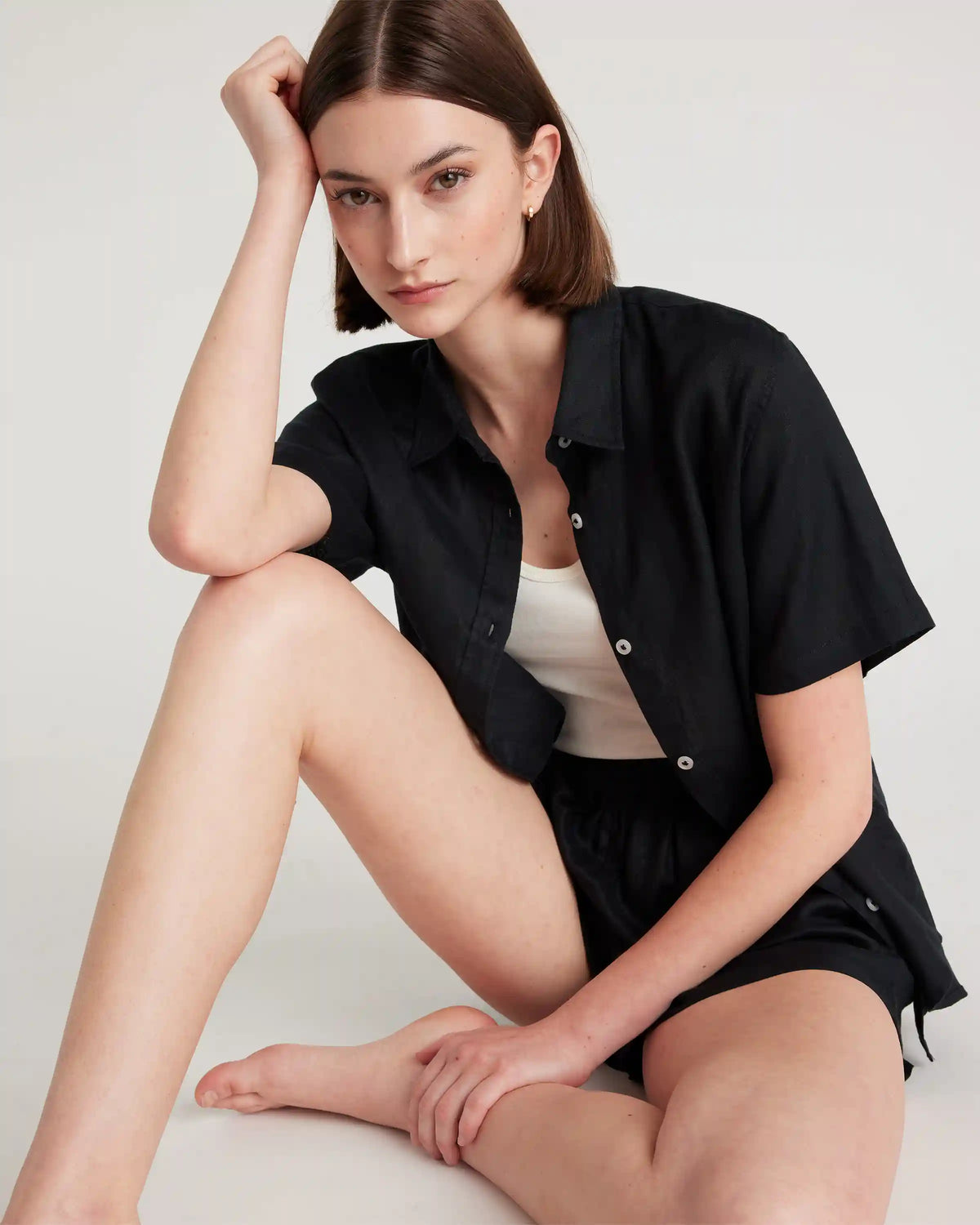 100% European Linen Shorts Pajama Set