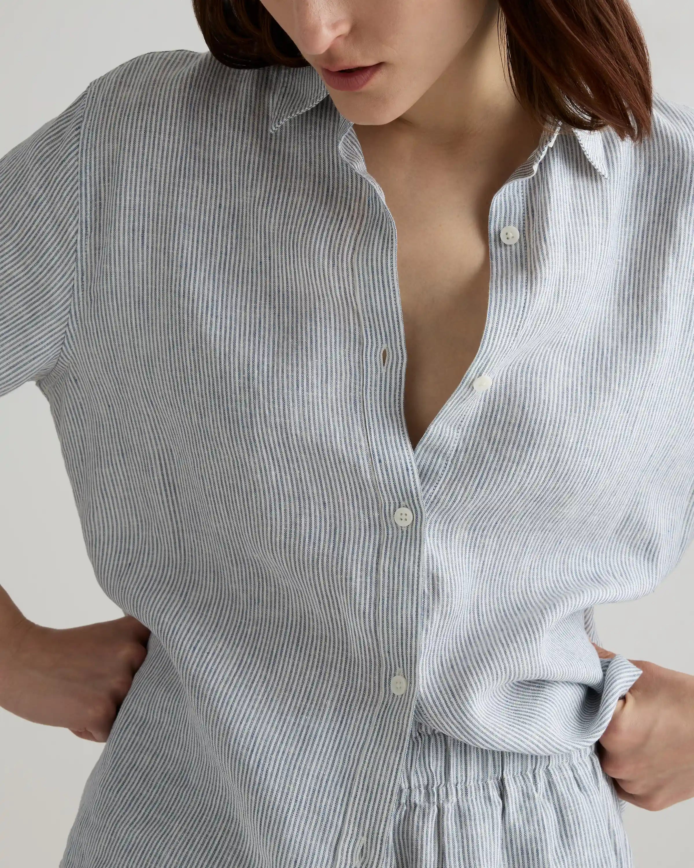 100% European Linen Shorts Pajama Set