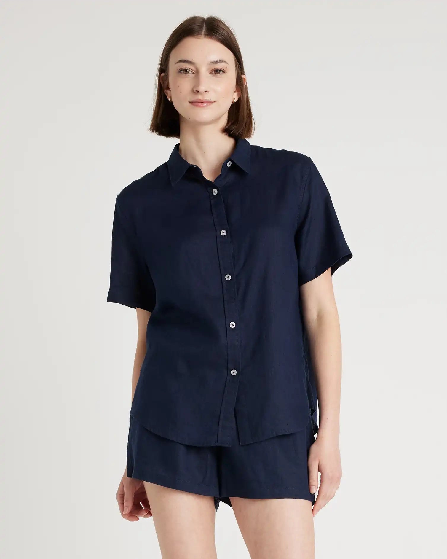 100% European Linen Shorts Pajama Set