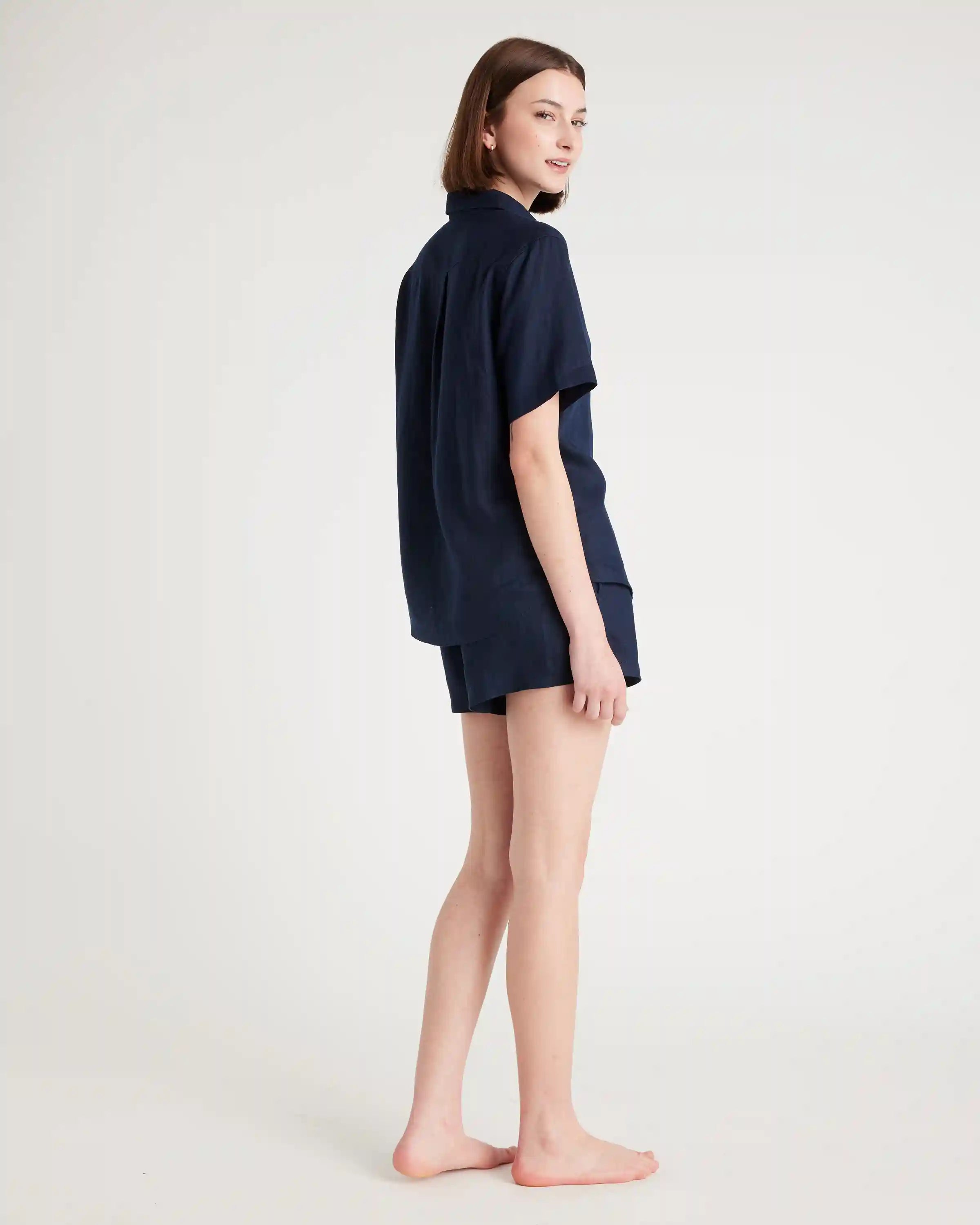 100% European Linen Shorts Pajama Set