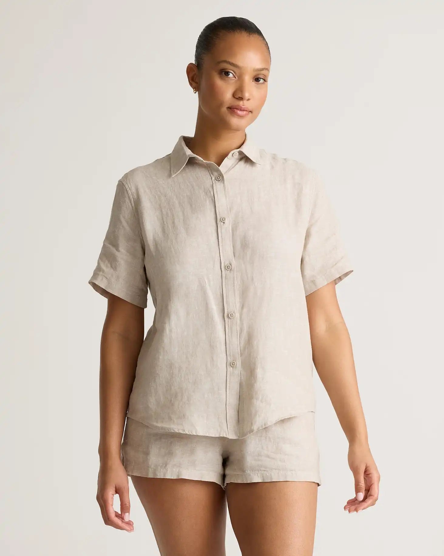 100% European Linen Shorts Pajama Set