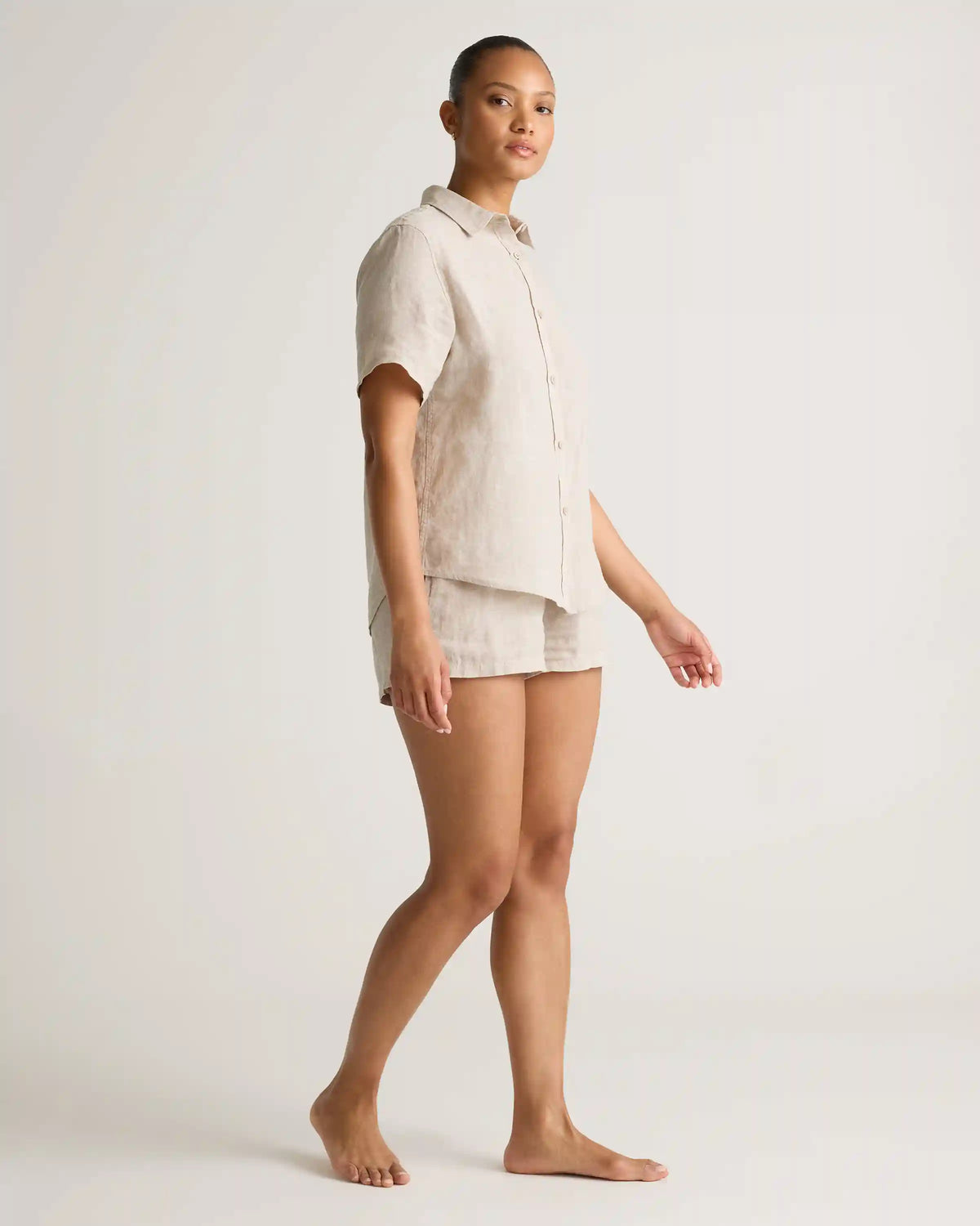 100% European Linen Shorts Pajama Set