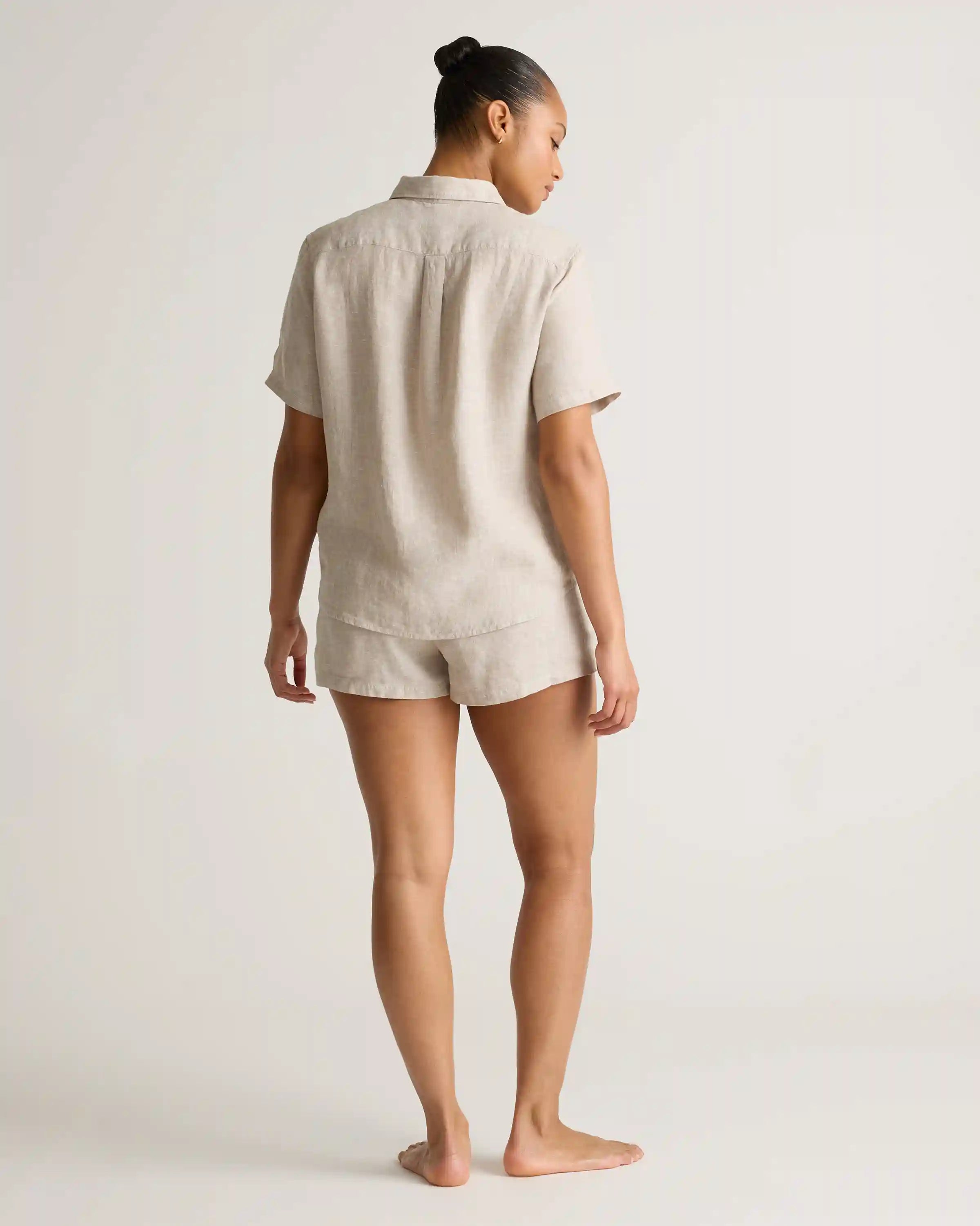 100% European Linen Shorts Pajama Set