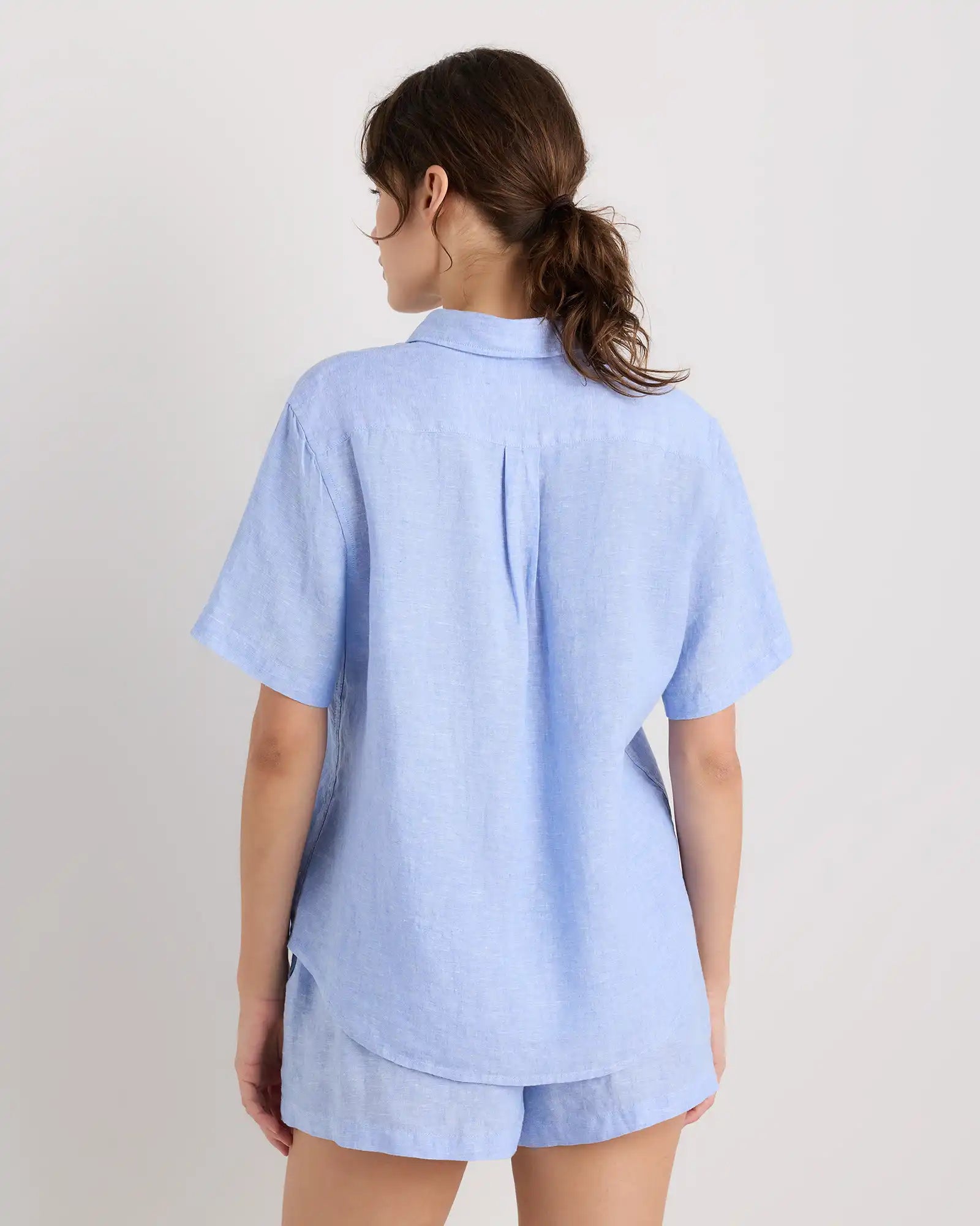 100% European Linen Shorts Pajama Set