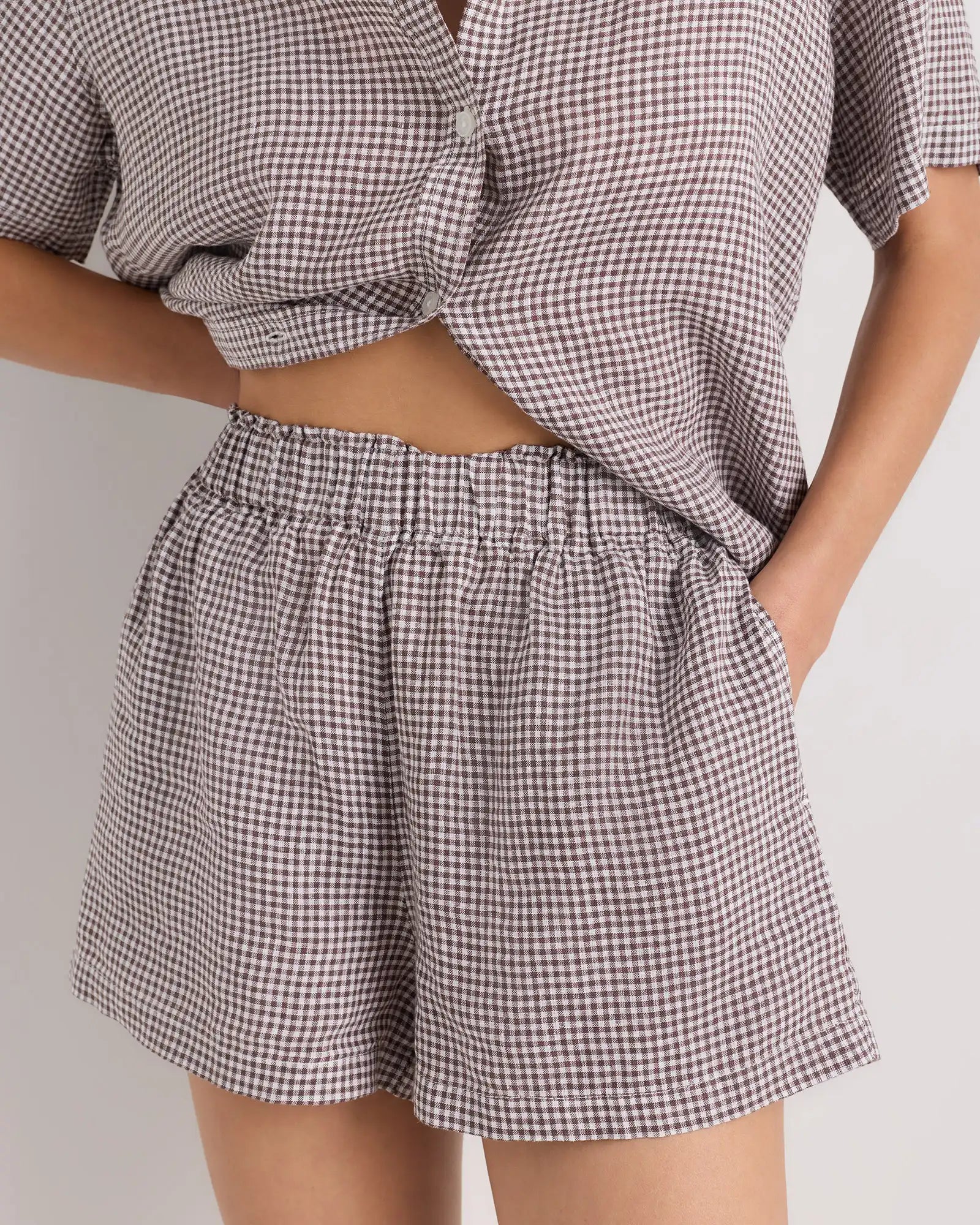 100% European Linen Shorts Pajama Set