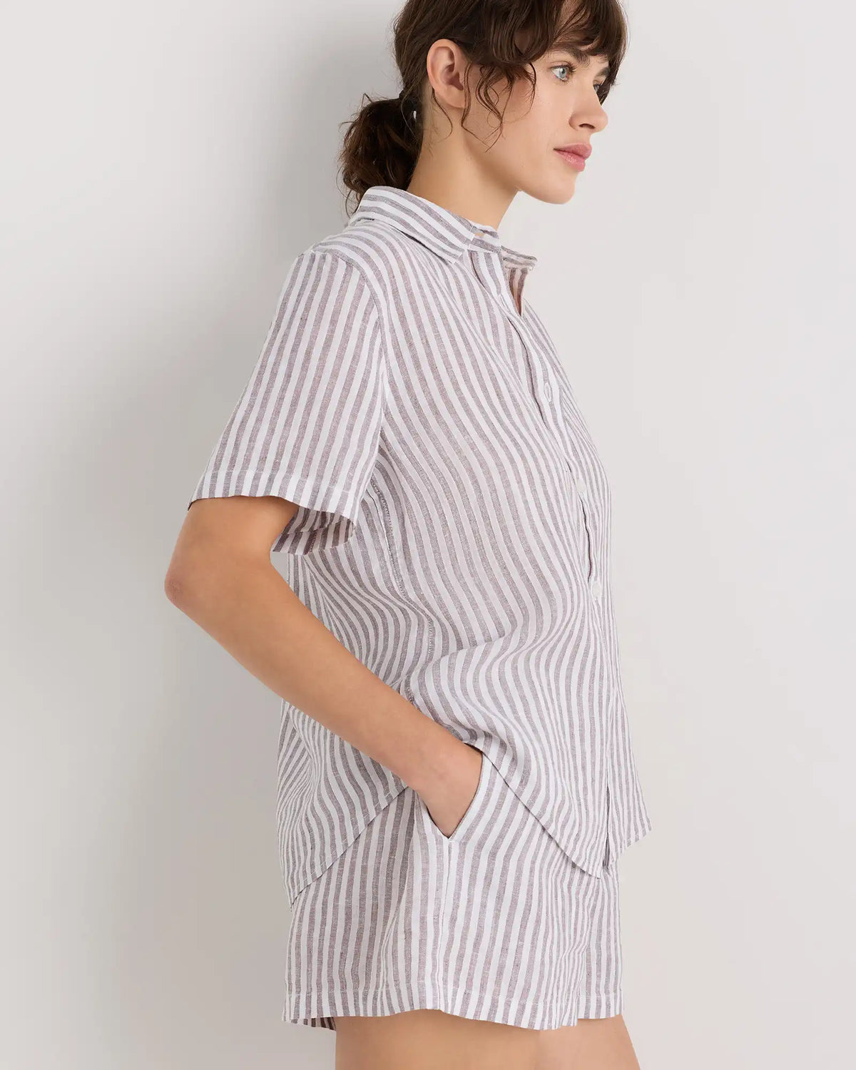 100% European Linen Shorts Pajama Set