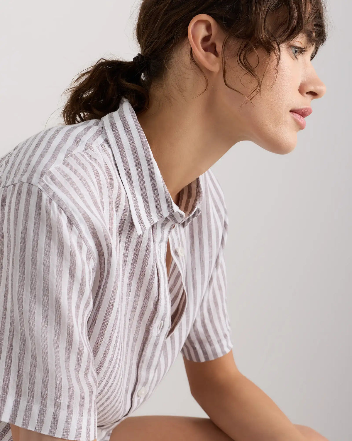 100% European Linen Shorts Pajama Set