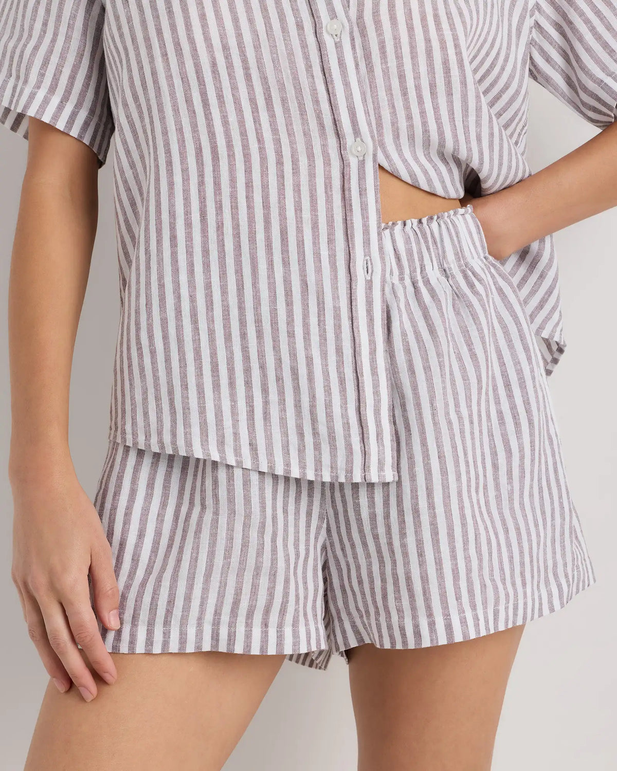 100% European Linen Shorts Pajama Set