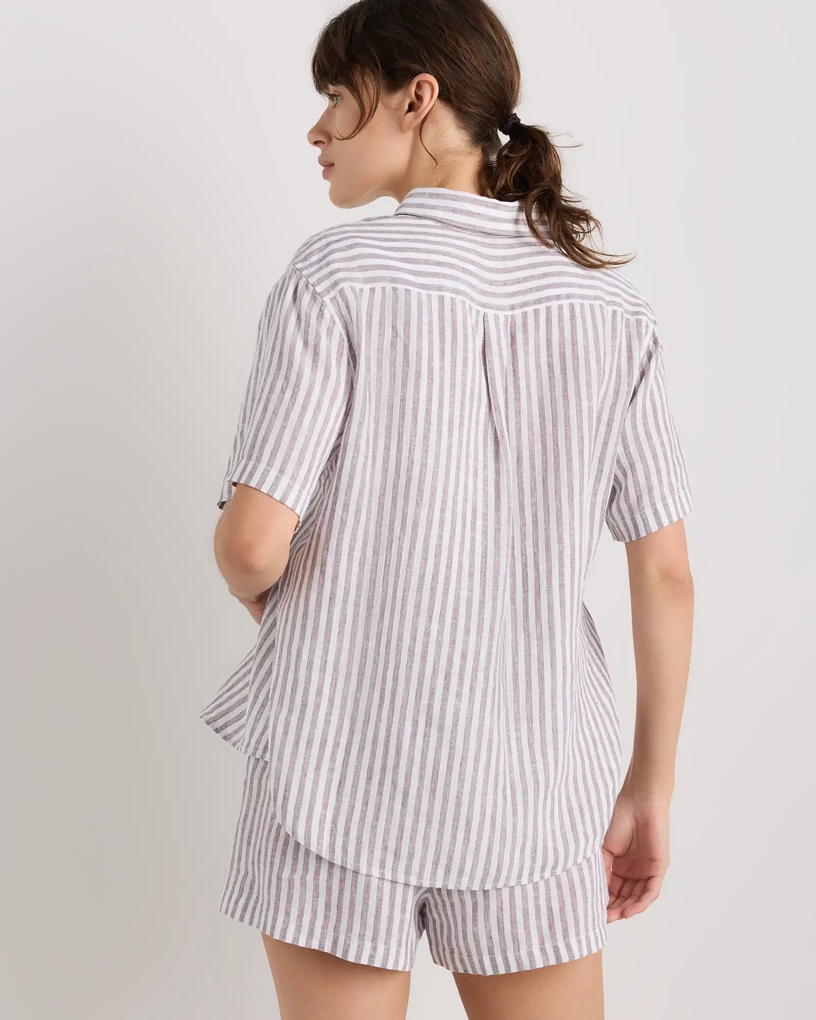 100% European Linen Shorts Pajama Set