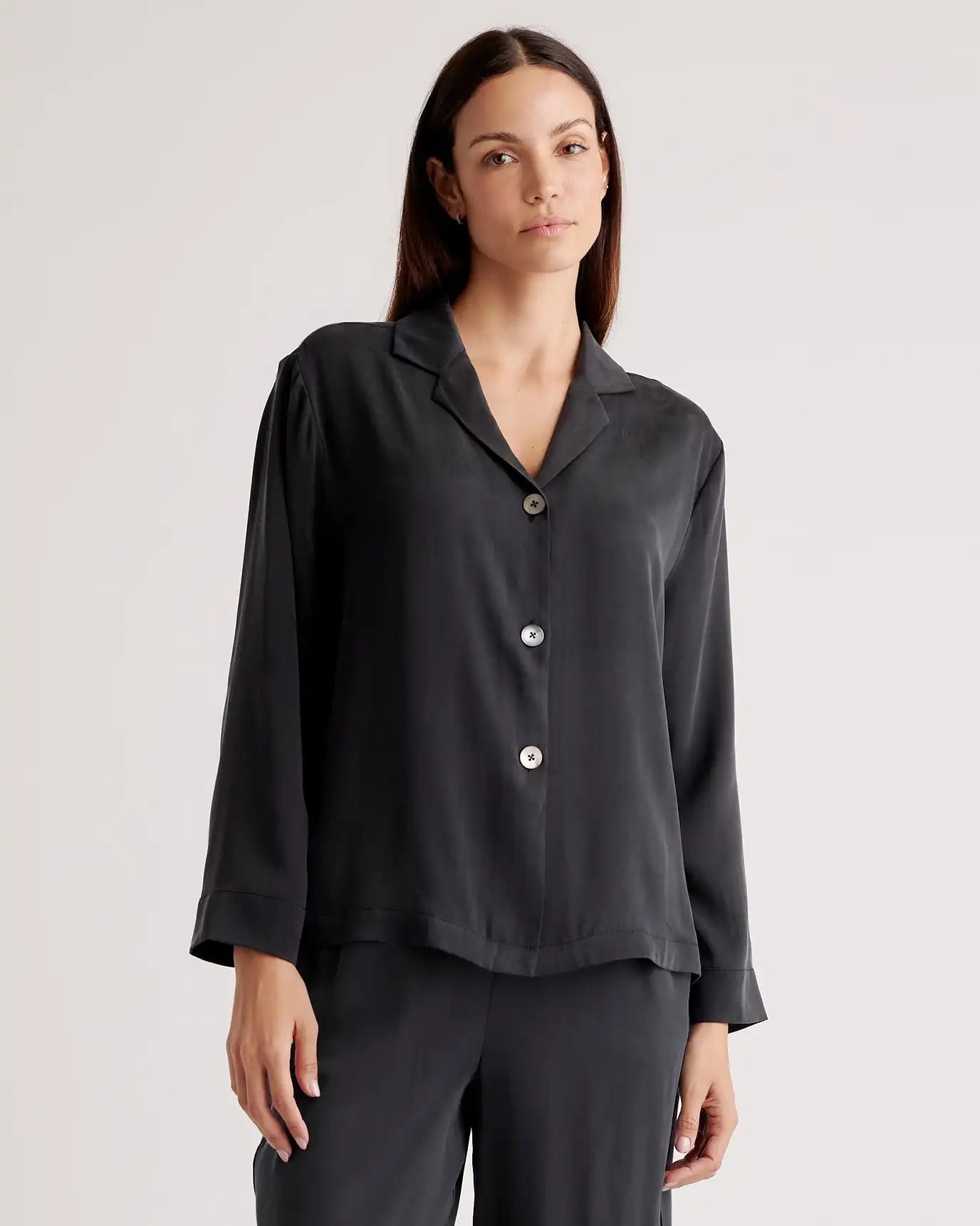 100% Washable Silk Pajama Long Sleeve Top