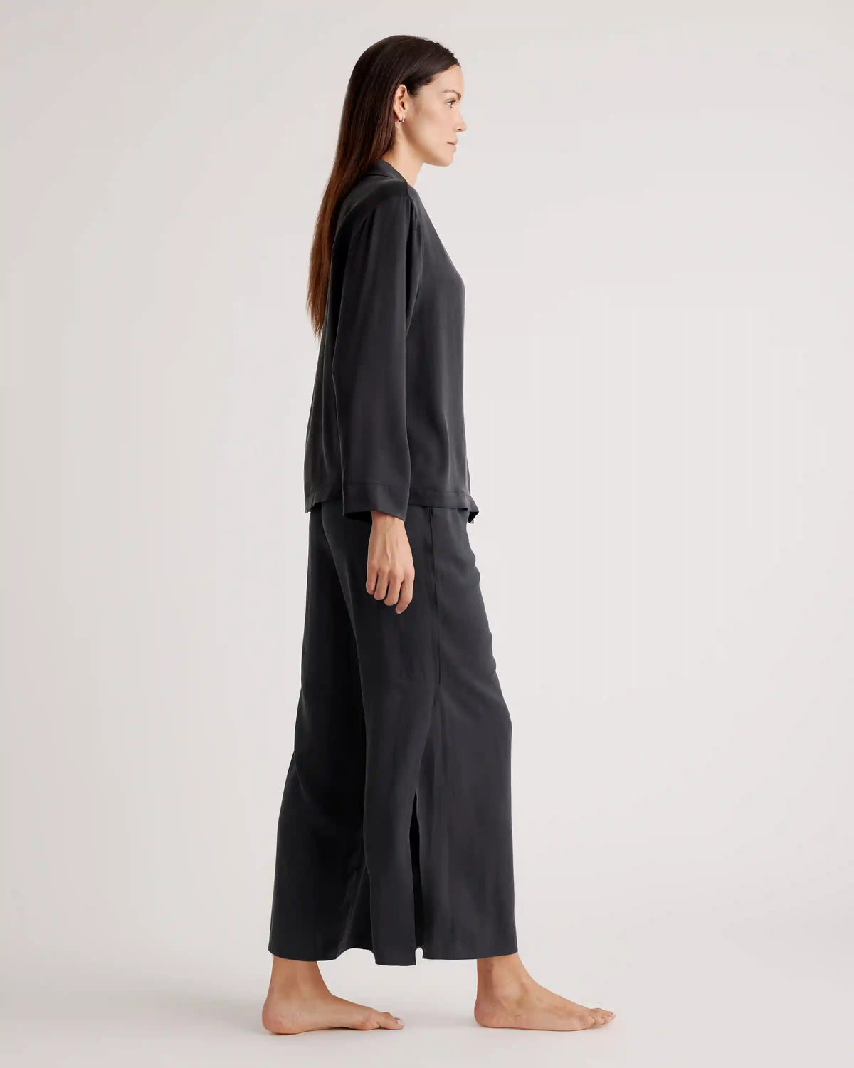 100% Washable Silk Pajama Long Sleeve Top
