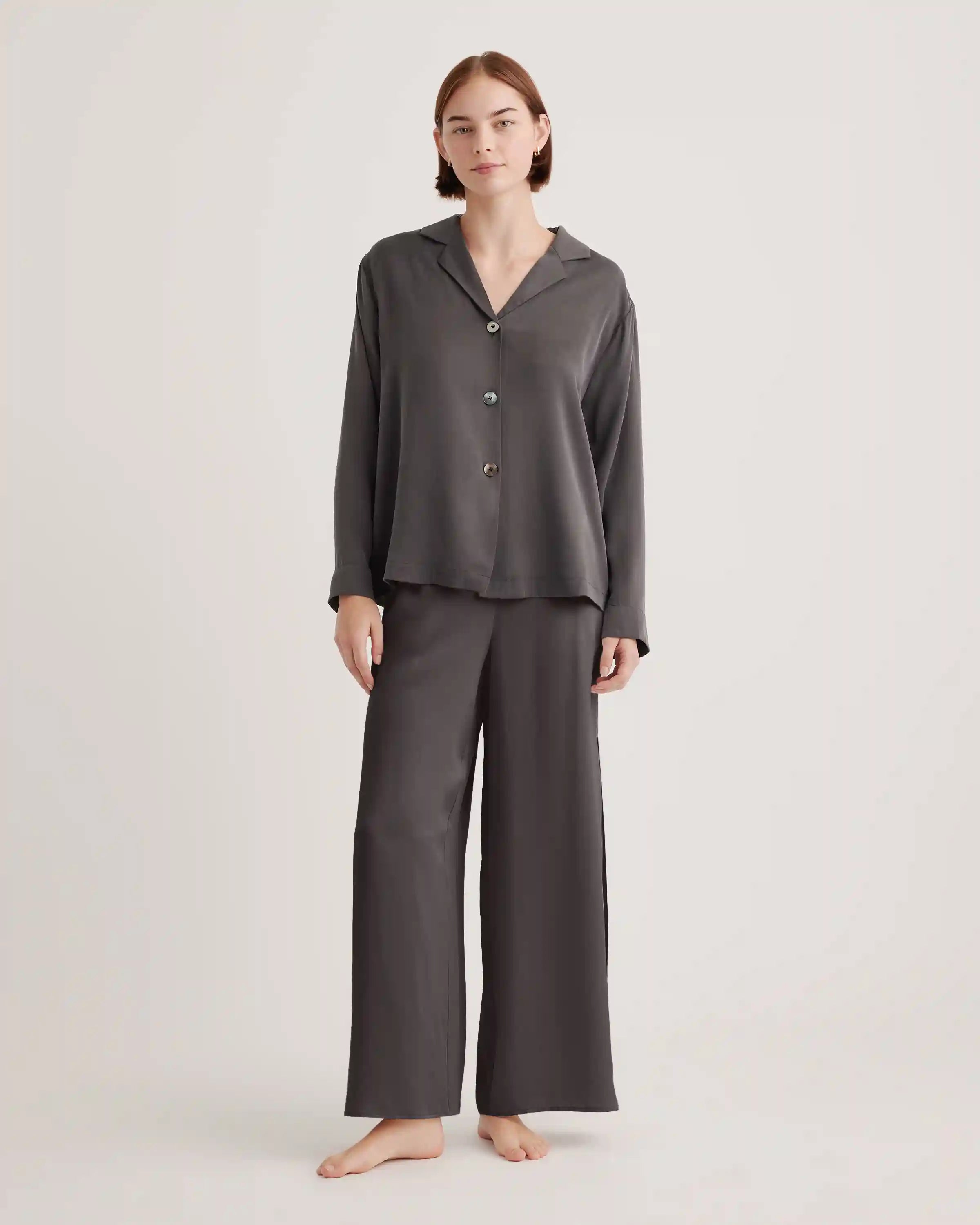 100% Washable Silk Pajama Long Sleeve Top