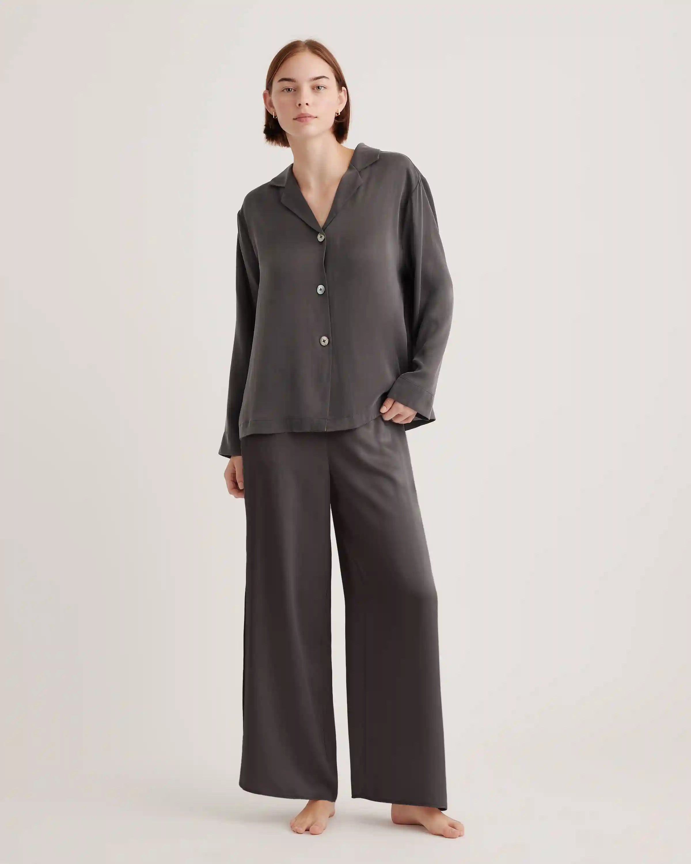 100% Washable Silk Pajama Long Sleeve Top