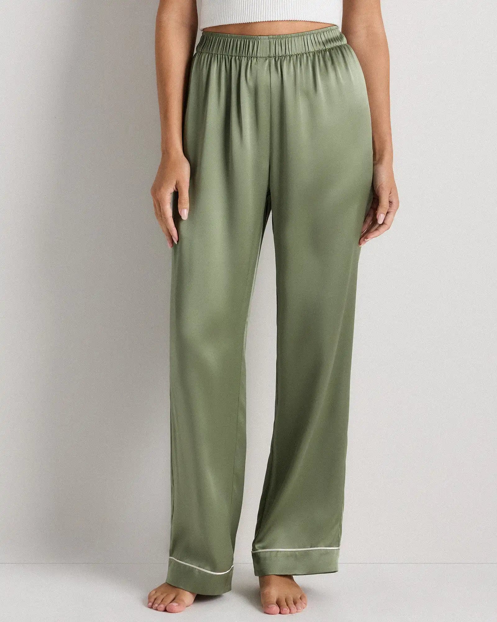 100% Washable Silk Satin Pajama Pant