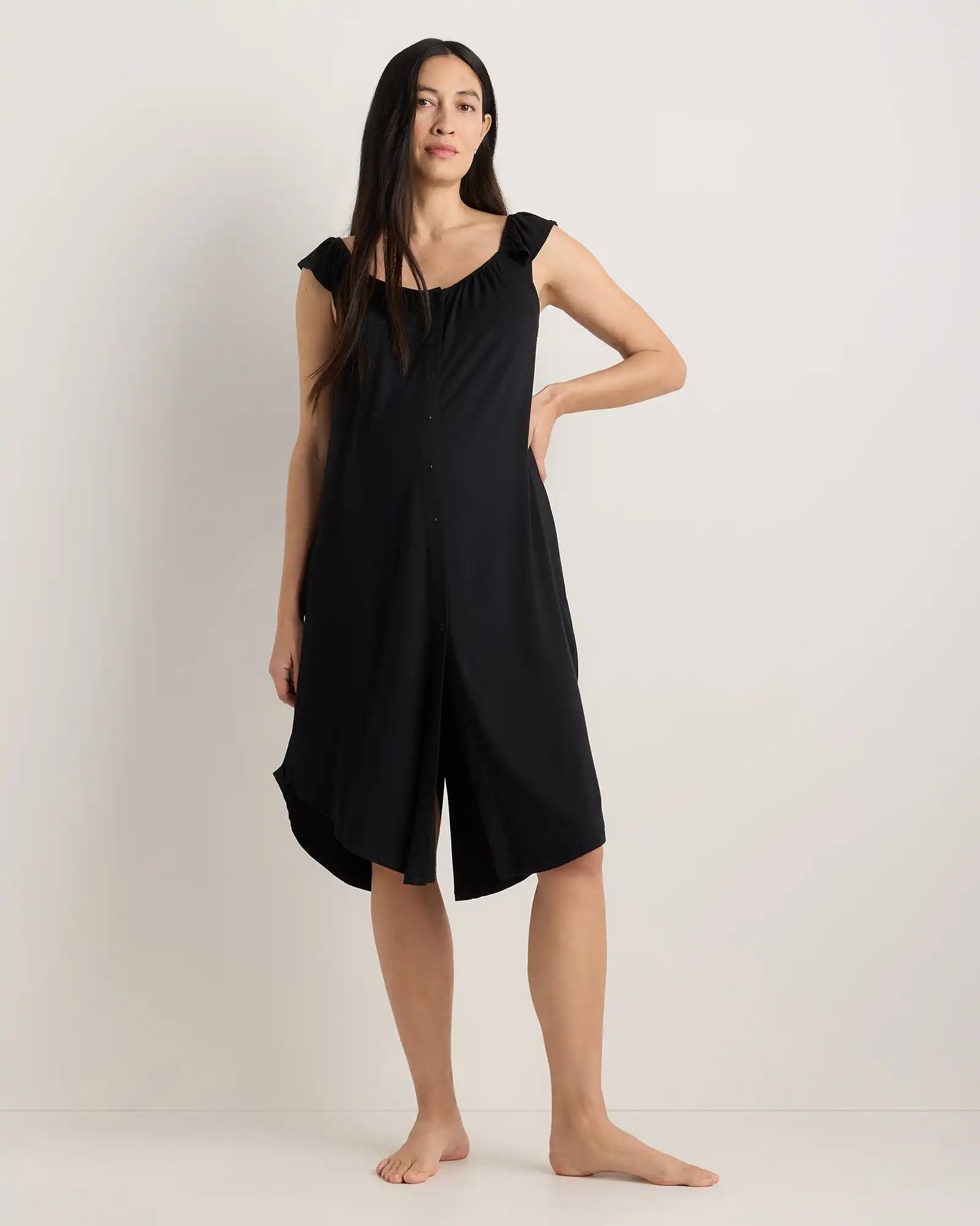 Bamboo Jersey Flutter Sleeve Labor and Delivery Gown