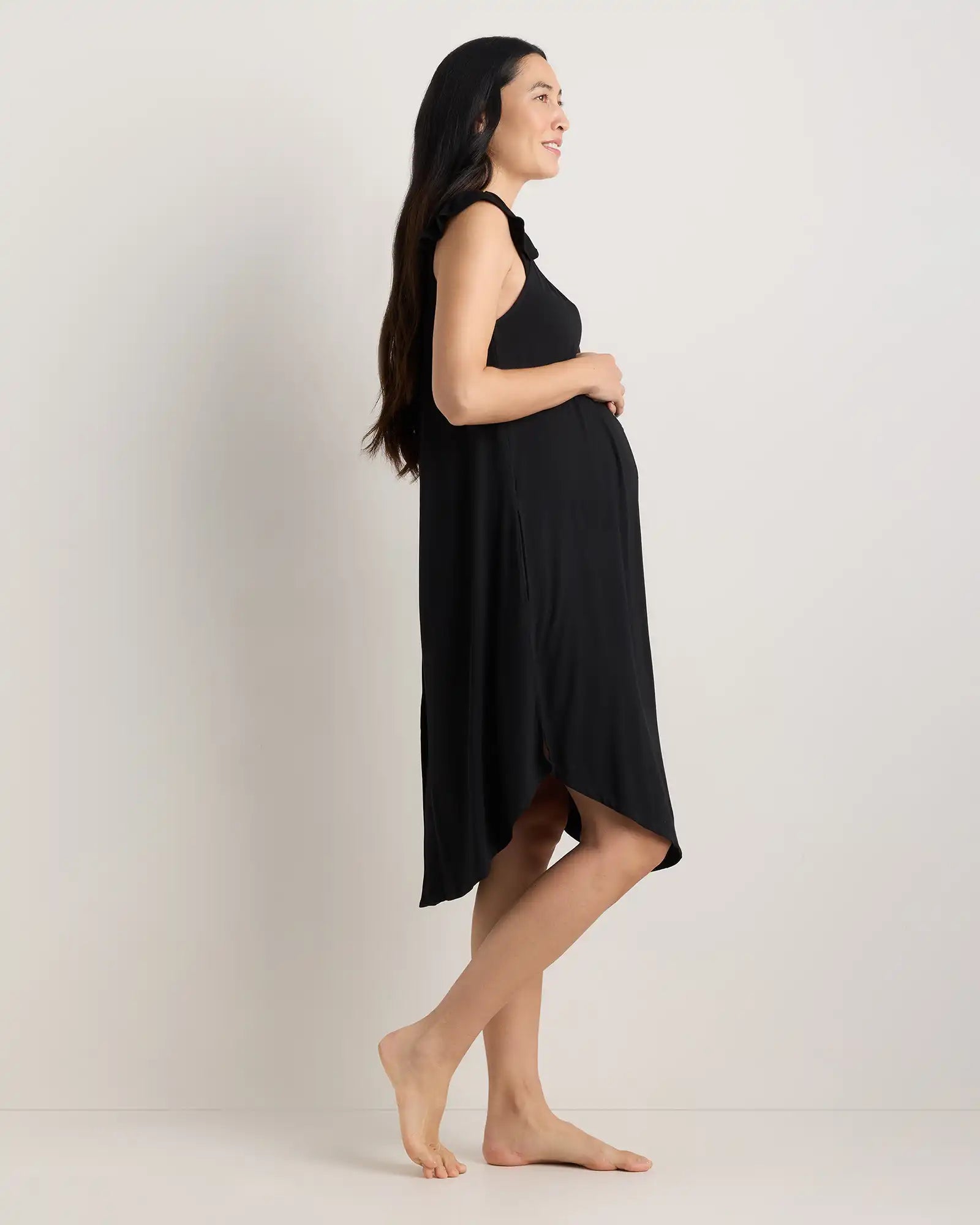 Bamboo Jersey Flutter Sleeve Labor and Delivery Gown