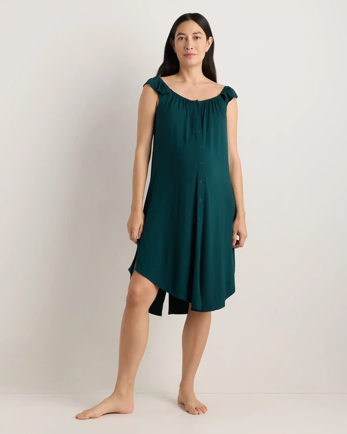 Bamboo Jersey Flutter Sleeve Labor and Delivery Gown