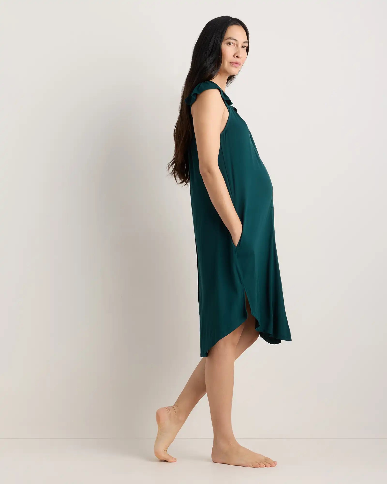 Bamboo Jersey Flutter Sleeve Labor and Delivery Gown