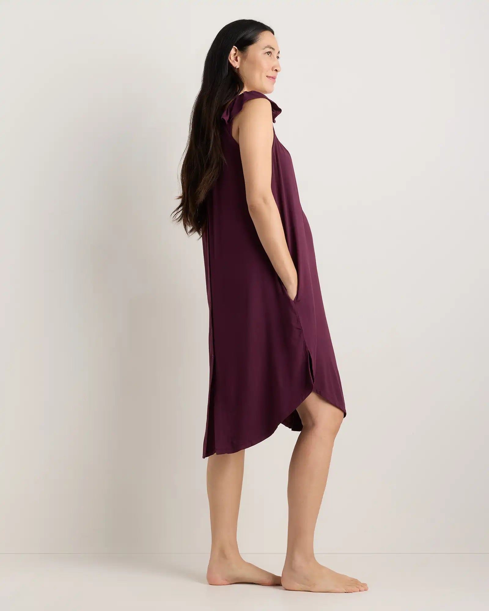 Bamboo Jersey Flutter Sleeve Labor and Delivery Gown