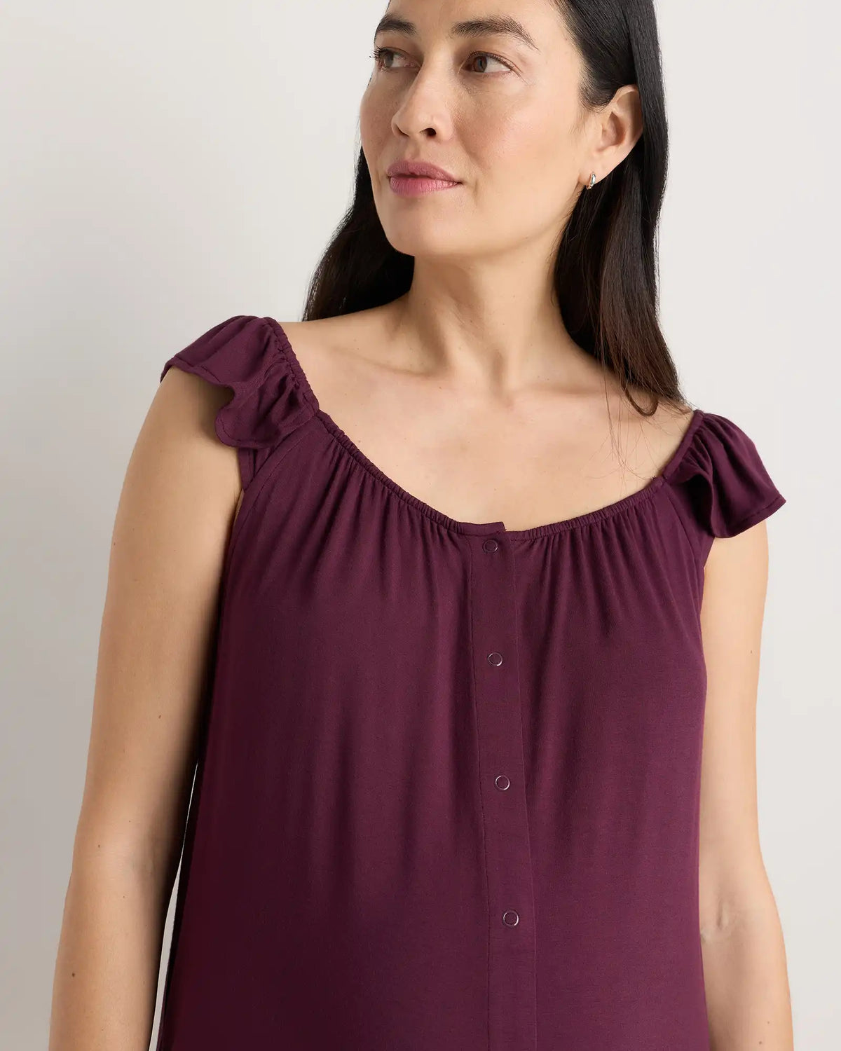 Bamboo Jersey Flutter Sleeve Labor and Delivery Gown