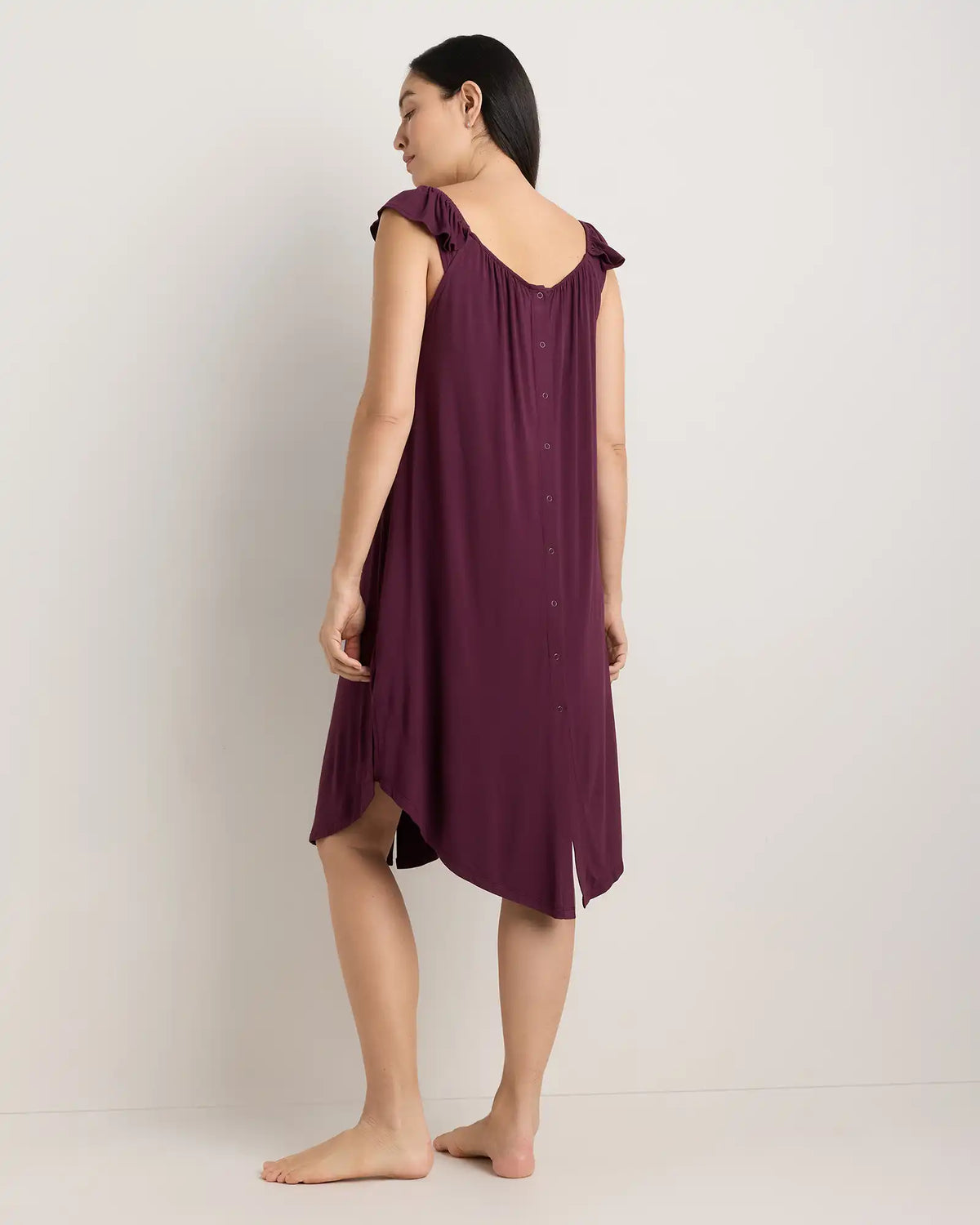 Bamboo Jersey Flutter Sleeve Labor and Delivery Gown
