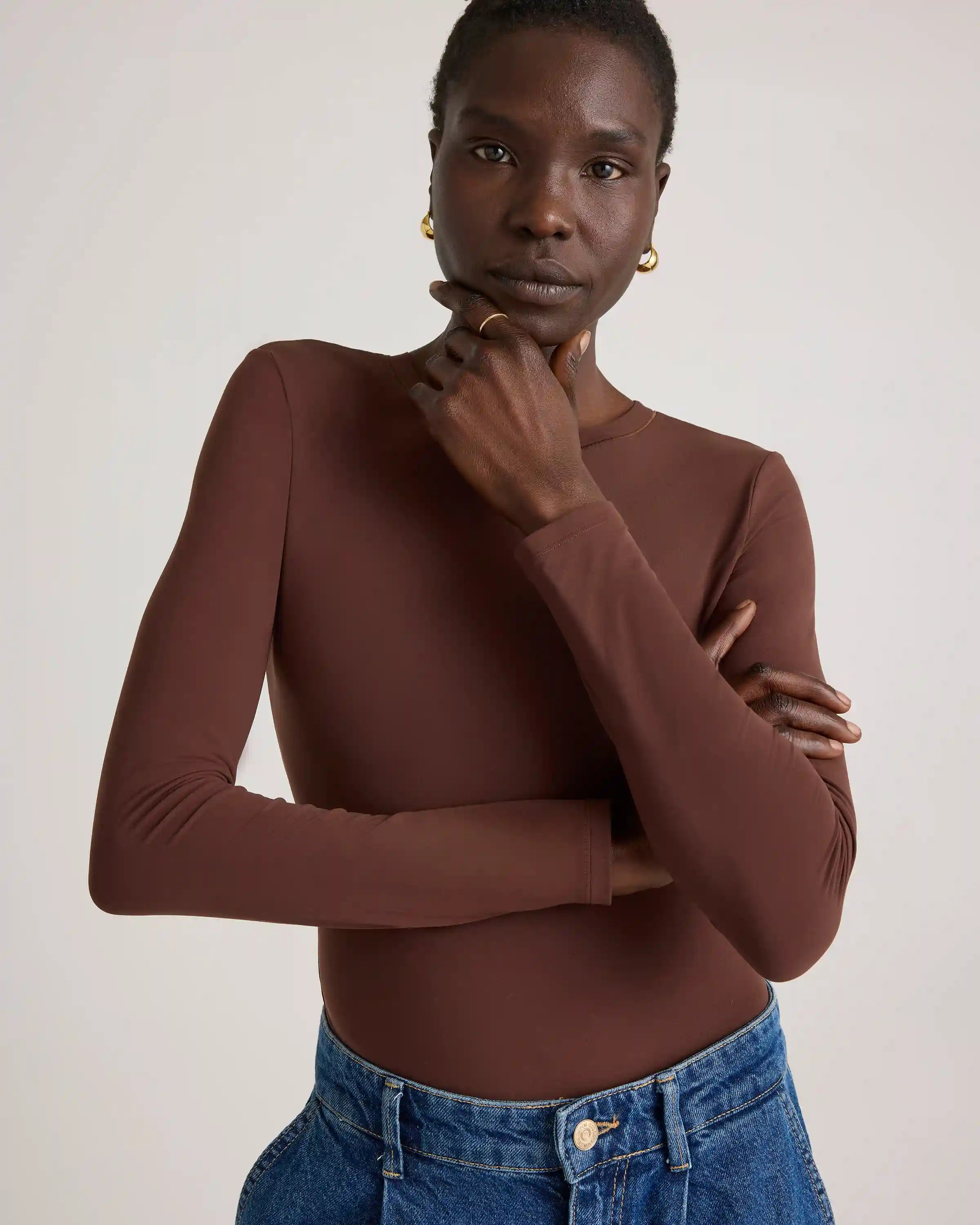 Second Skin Long Sleeve Crew Neck Bodysuit