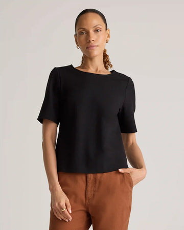 Ultra-Stretch Ponte Short Sleeve Top