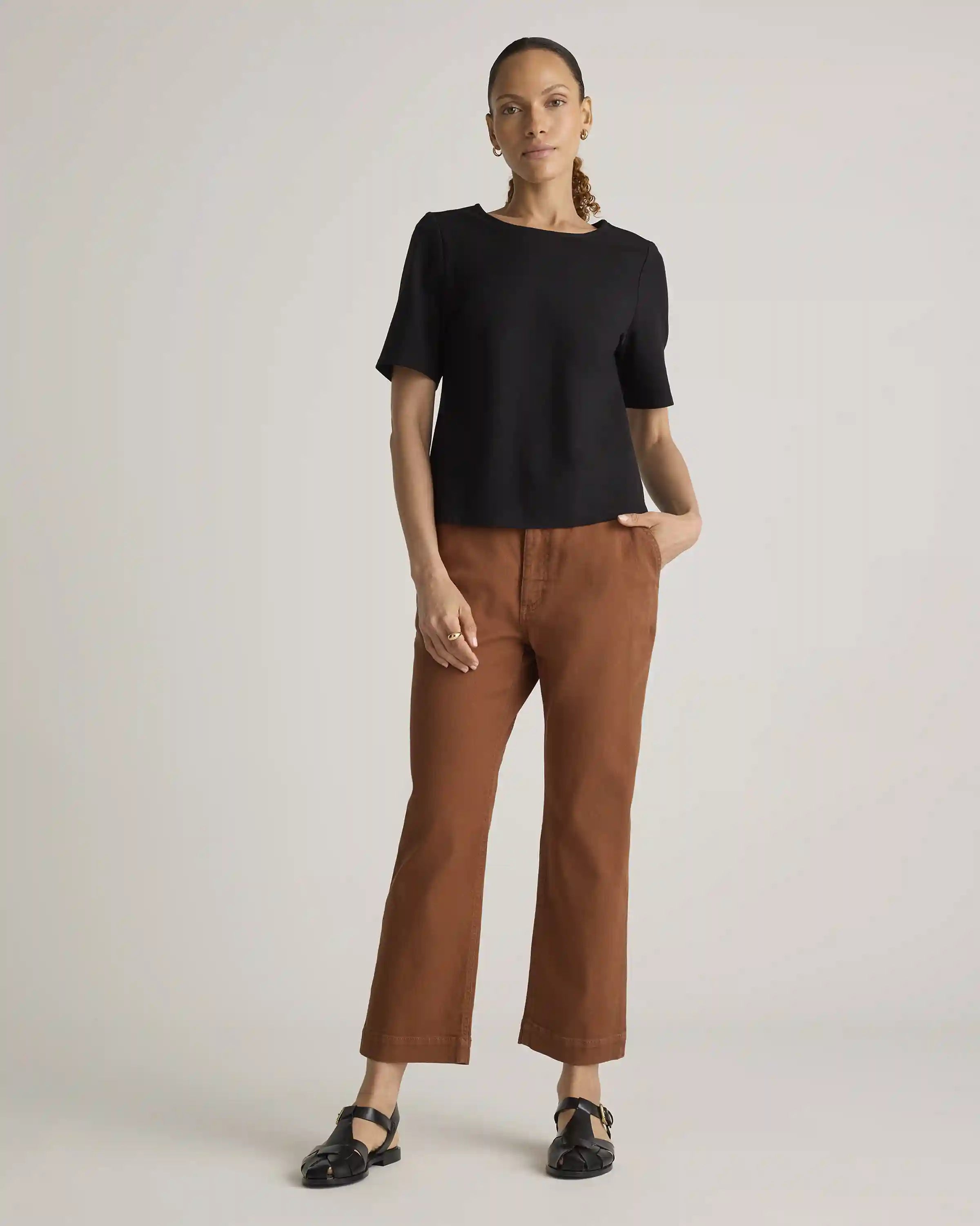 Ultra-Stretch Ponte Short Sleeve Top