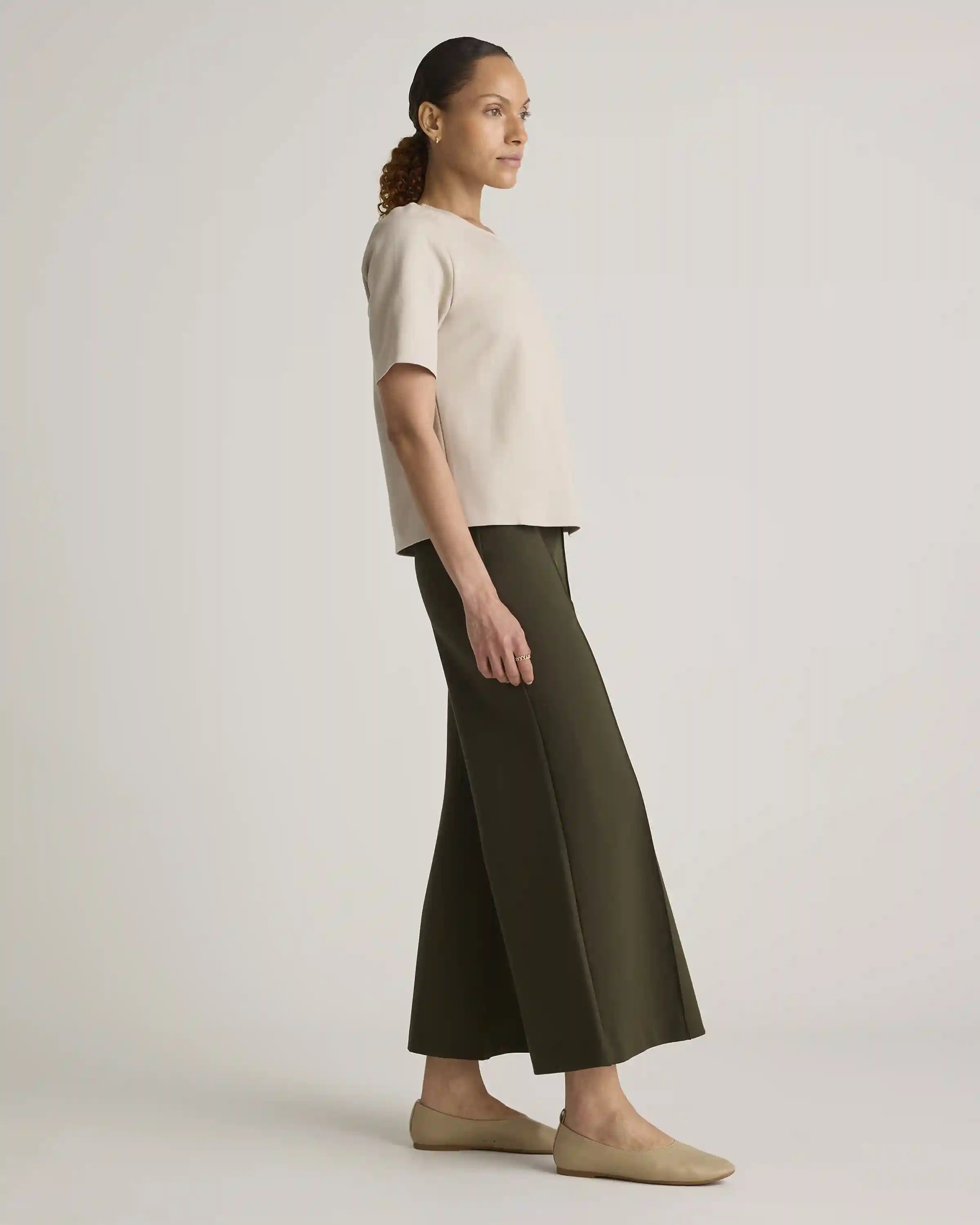 Ultra-Stretch Ponte Short Sleeve Top