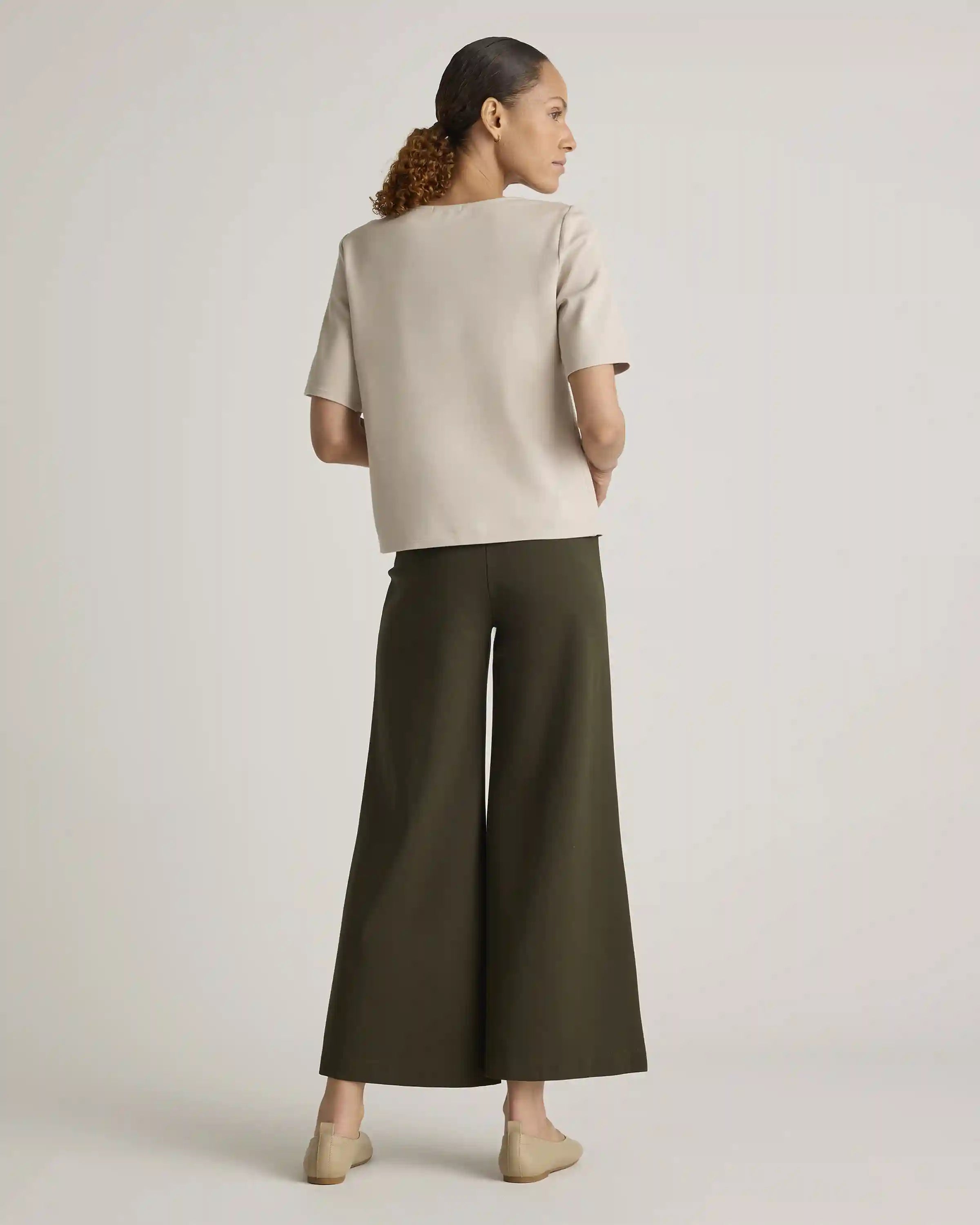 Ultra-Stretch Ponte Short Sleeve Top