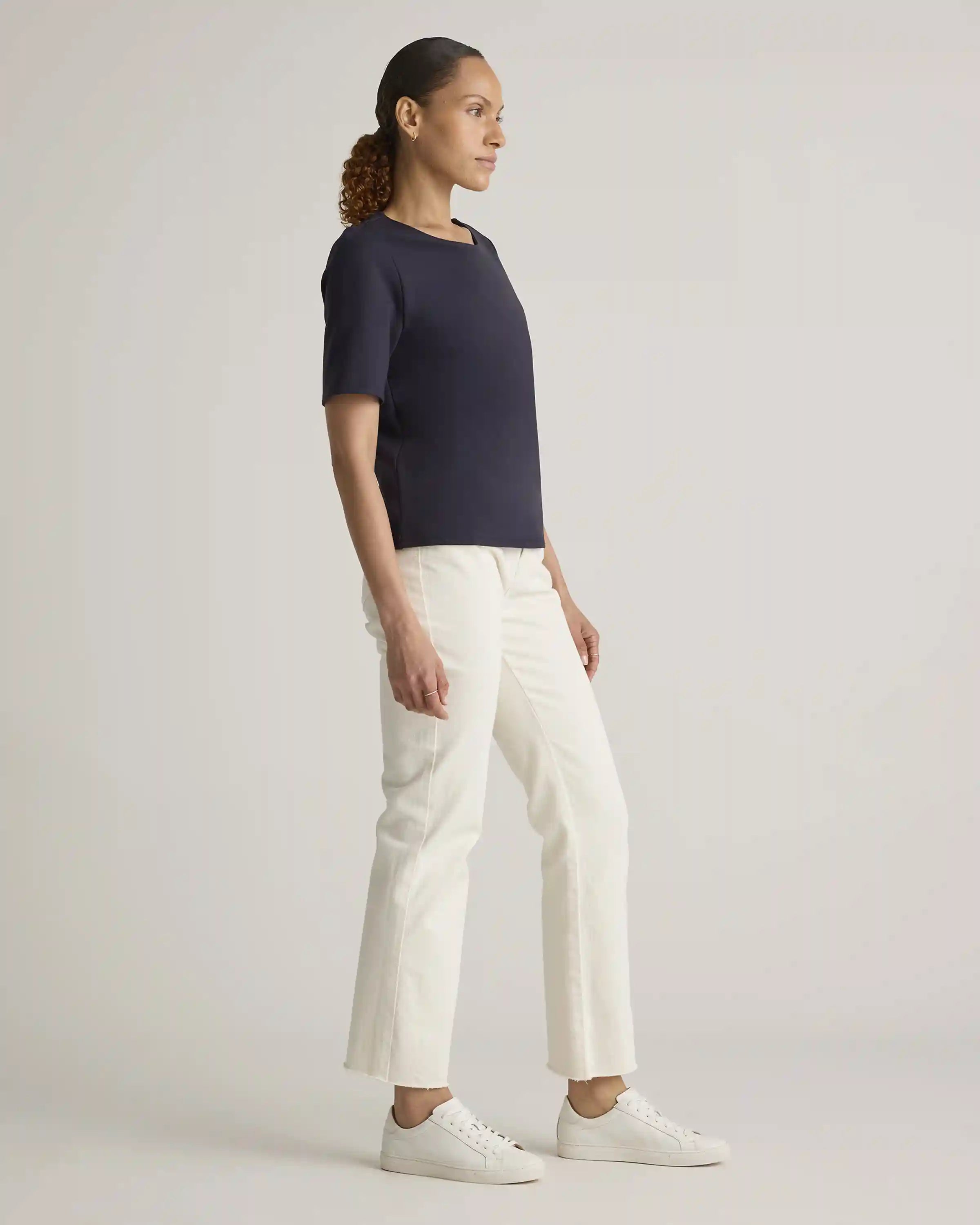 Ultra-Stretch Ponte Short Sleeve Top